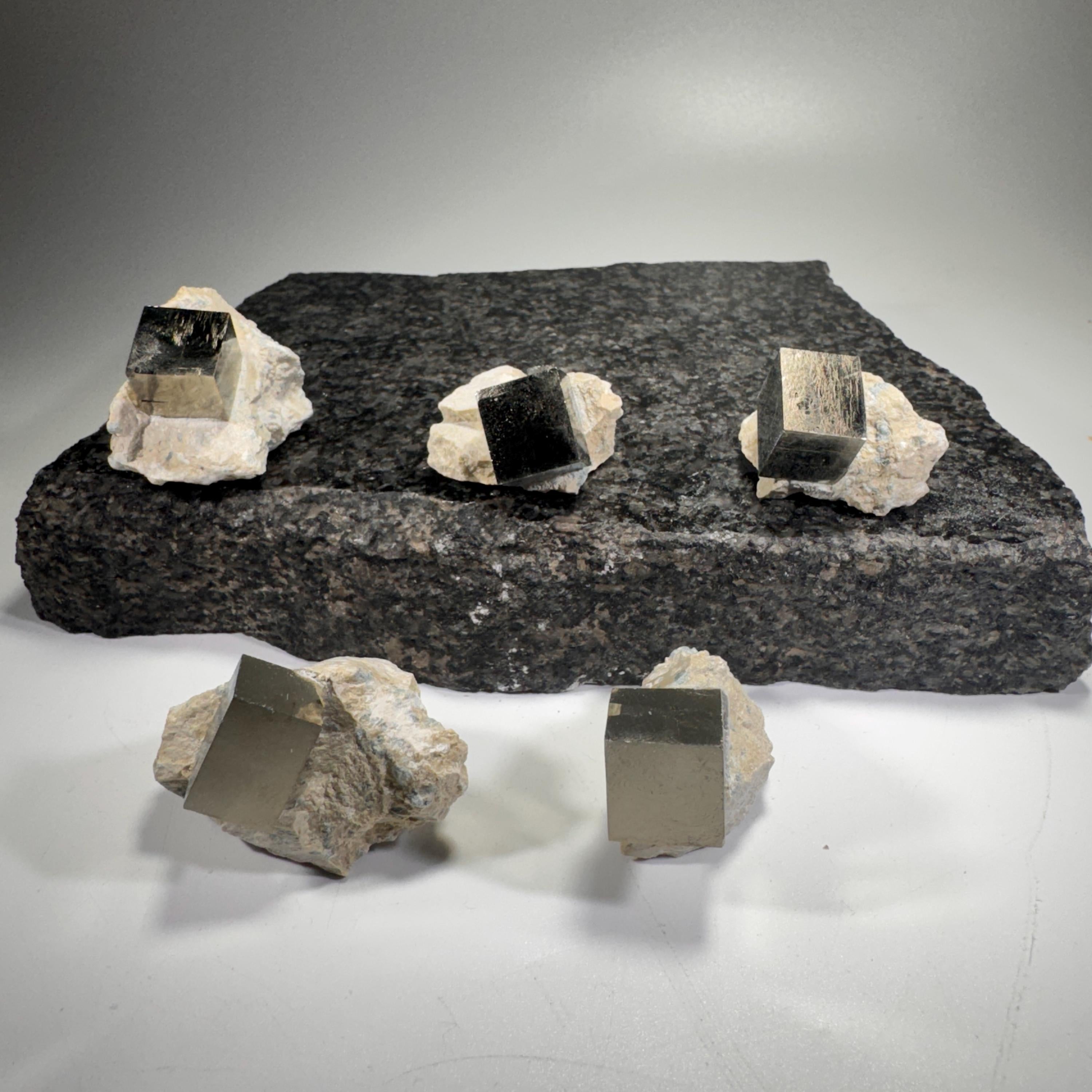 [shopname] - Pyrite cube cluster in matrix, rock decor