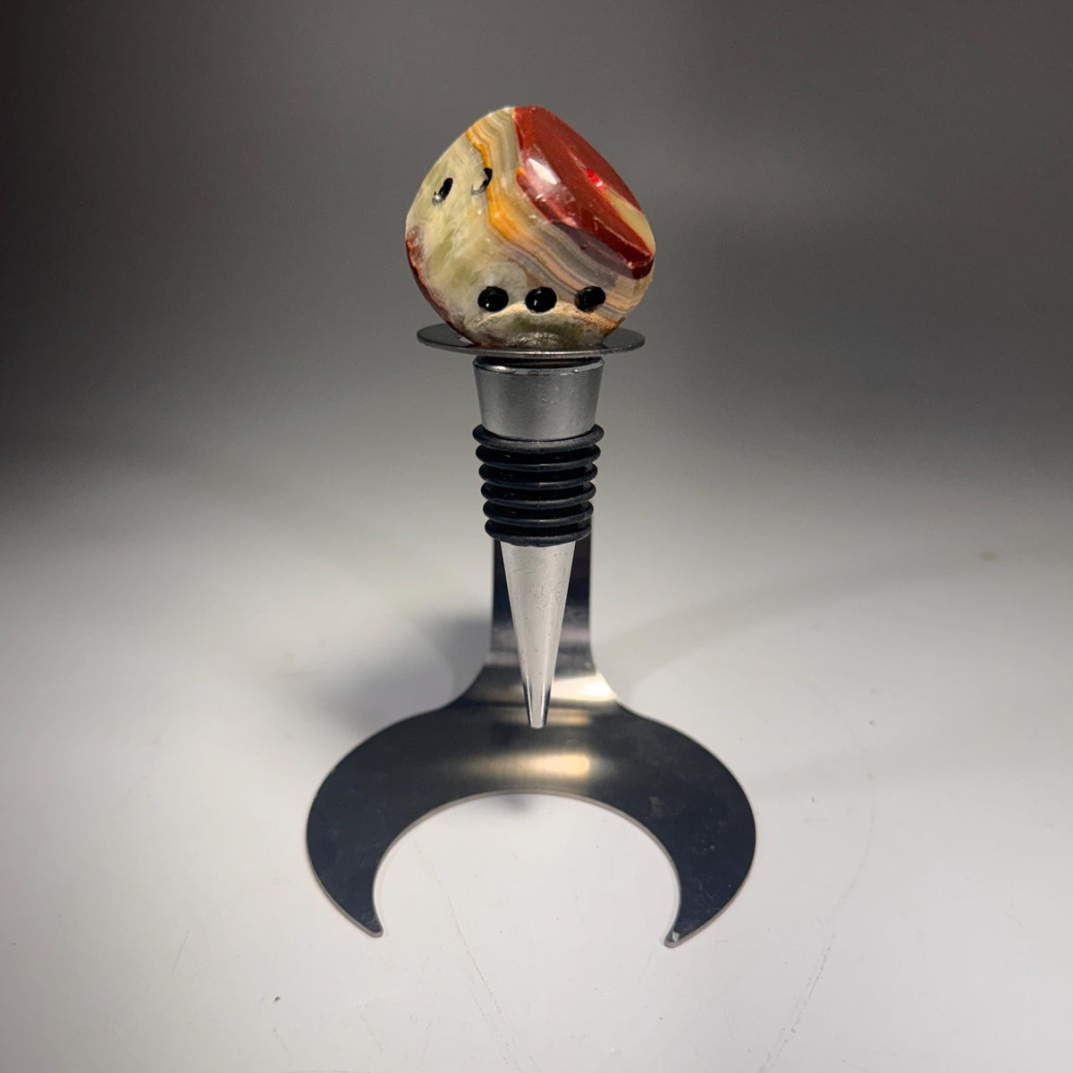 [shopname] - Crystal Bottle Stopper | Carved Onyx Die, rock decor