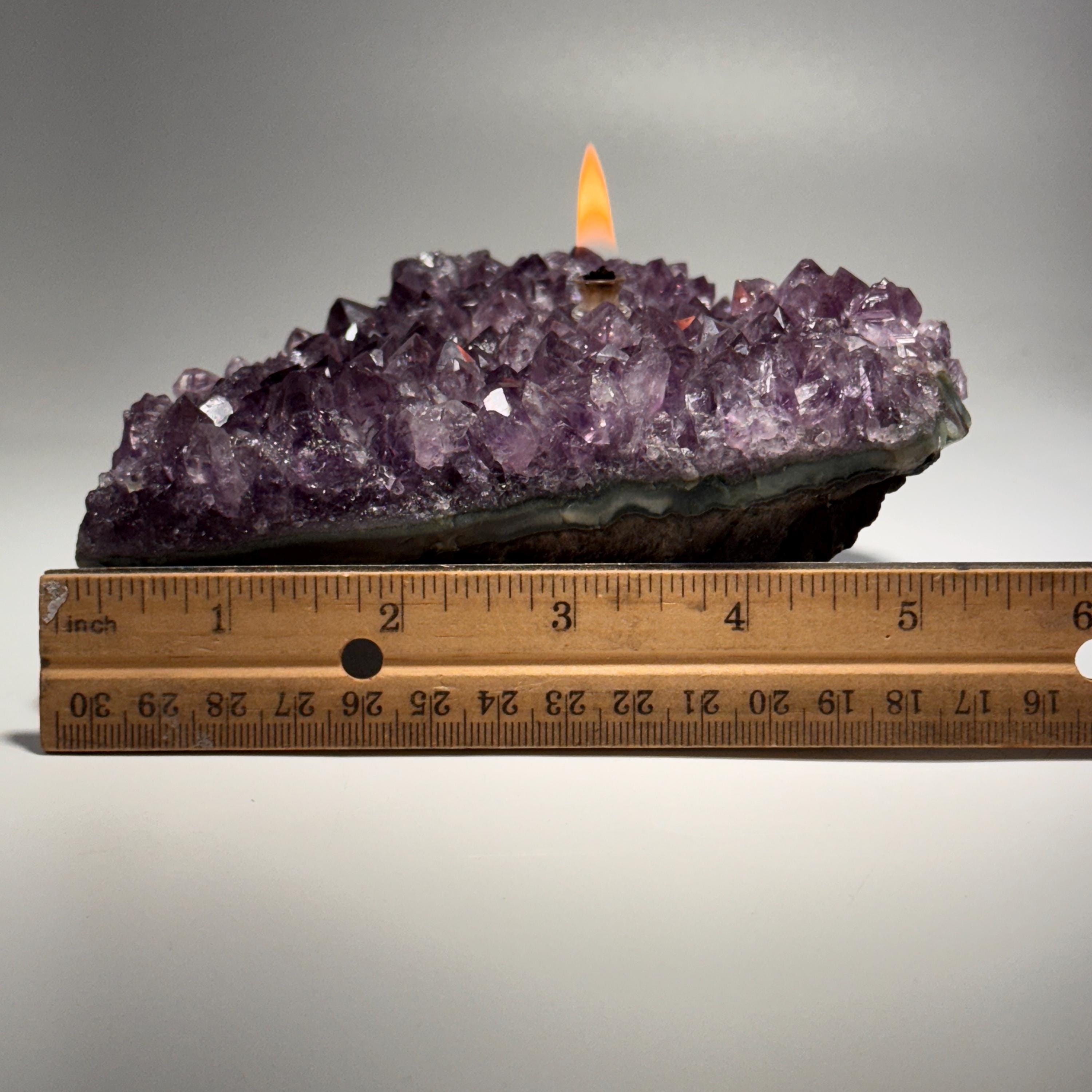 [shopname] - Rock oil lamp, Amethyst geode, rock decor