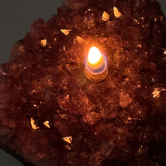 [shopname] - Rock oil lamp, Amethyst geode | Home Rock Decor, rock decor