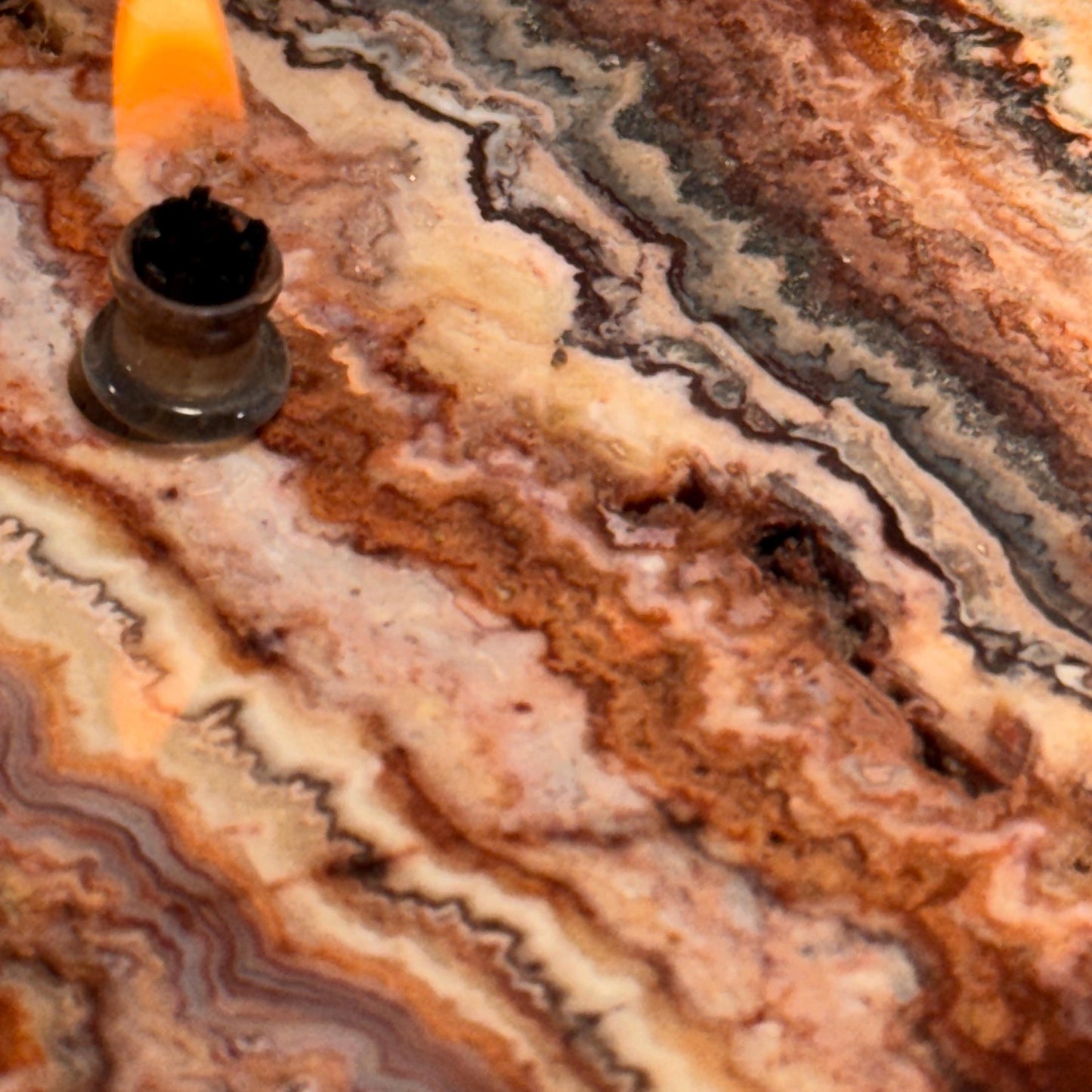 [shopname] - Crazy Lace Agate Rock Oil Candle Gift Box, rock decor