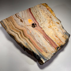 [shopname] - Crazy Lace Agate Rock Candle | Home Crystal Decor for home & office, rock decor