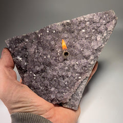 [shopname] - Rock oil lamp, Amethyst geode | Rustic Rock Home Decor, rock decor