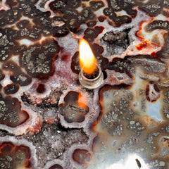[shopname] - Rock Candle - Marcasite Agate | Rustic Home Crystal Decor, rock decor