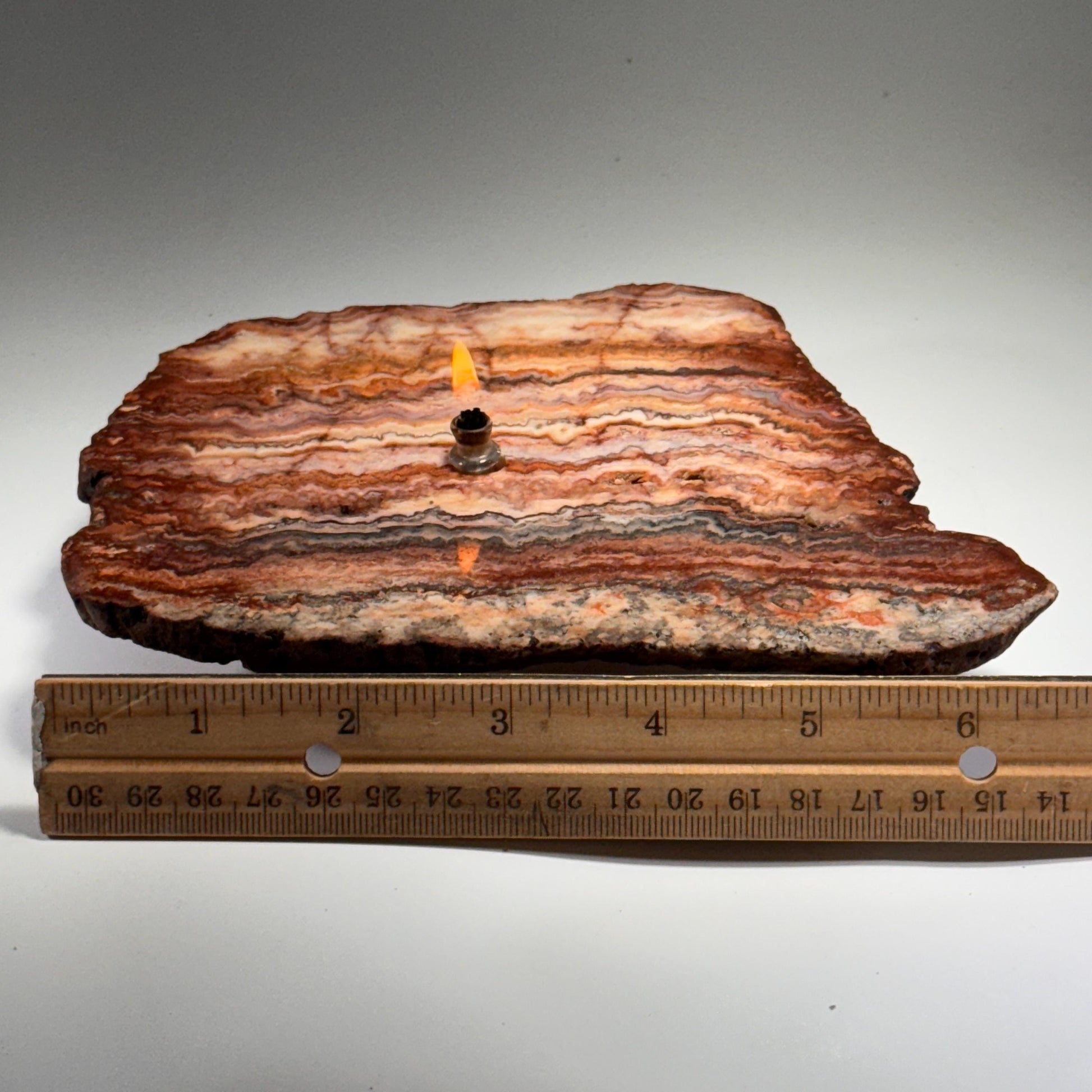 [shopname] - Crazy Lace Agate Rock Oil Candle Gift Box, rock decor