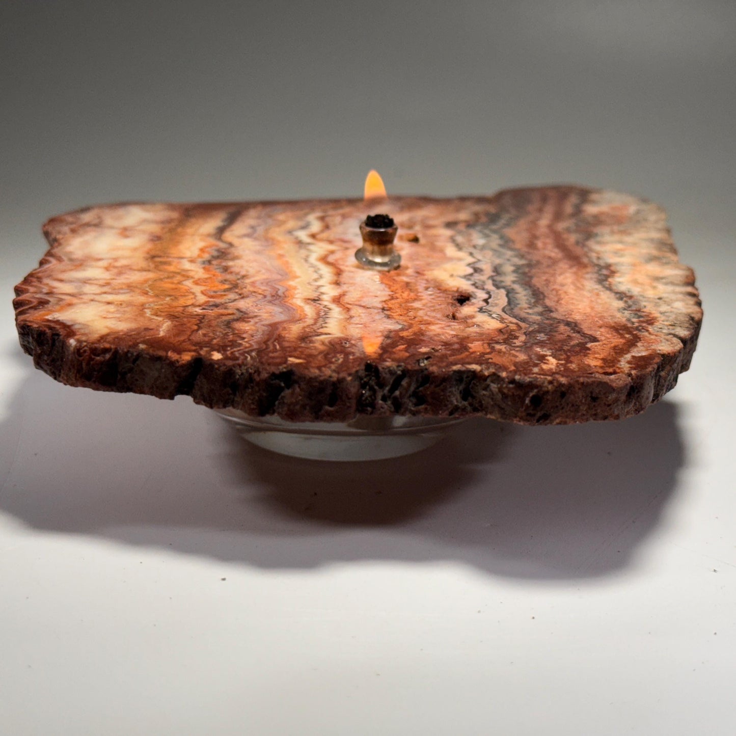 [shopname] - Crazy Lace Agate Rock Oil Candle Gift Box, rock decor