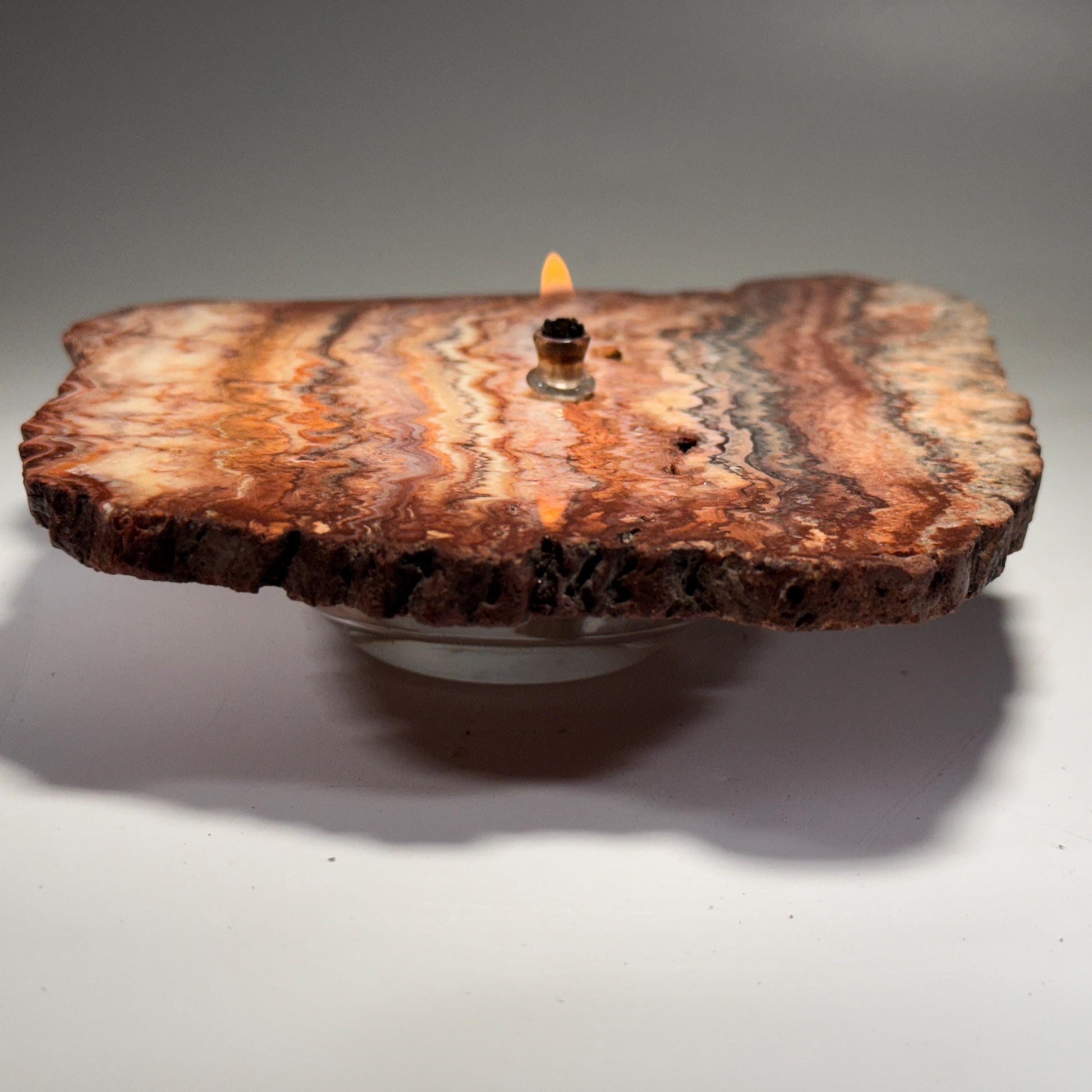 [shopname] - Crazy Lace Agate Rock Oil Candle Gift Box, rock decor