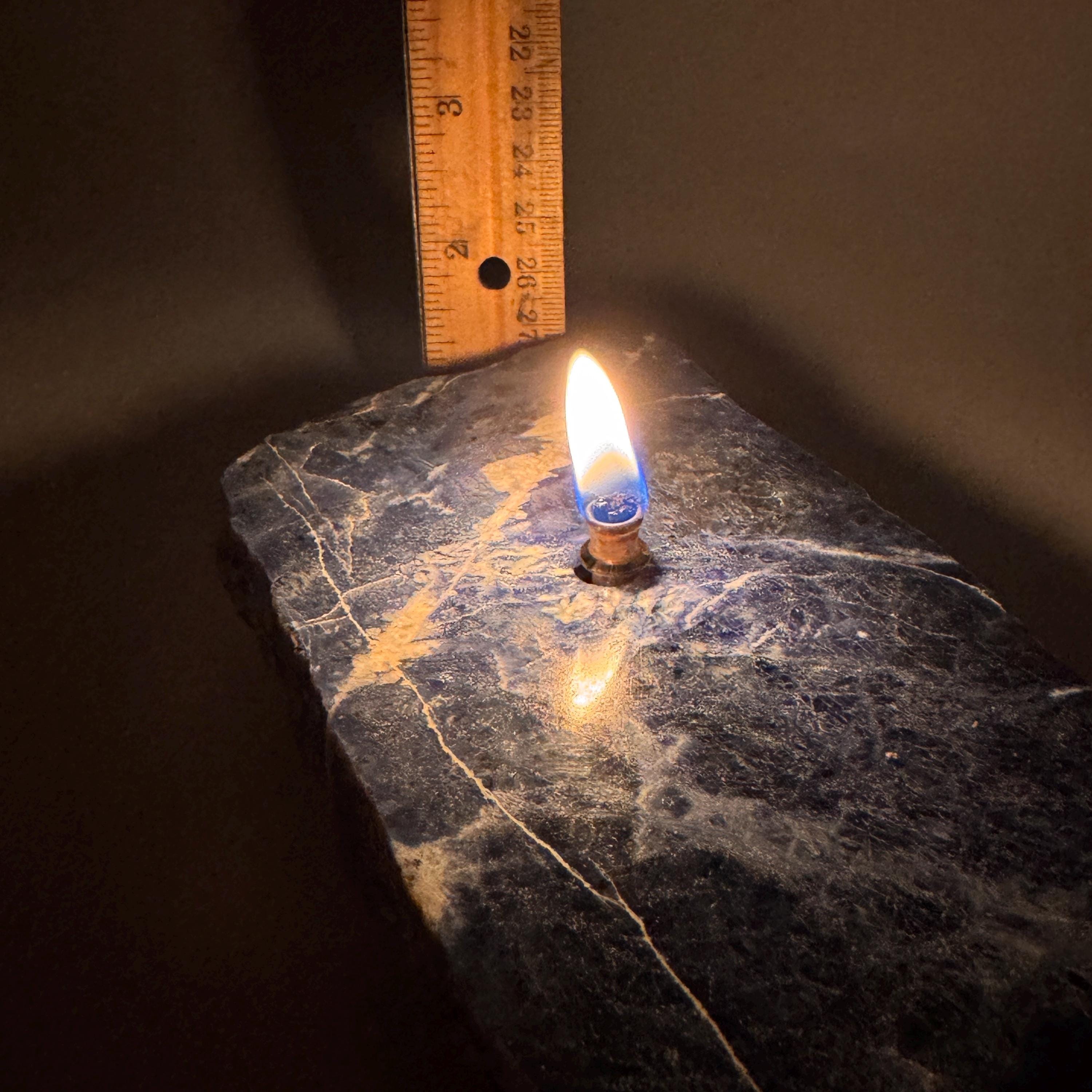 [shopname] - Sodalite Rock Candle, rock decor