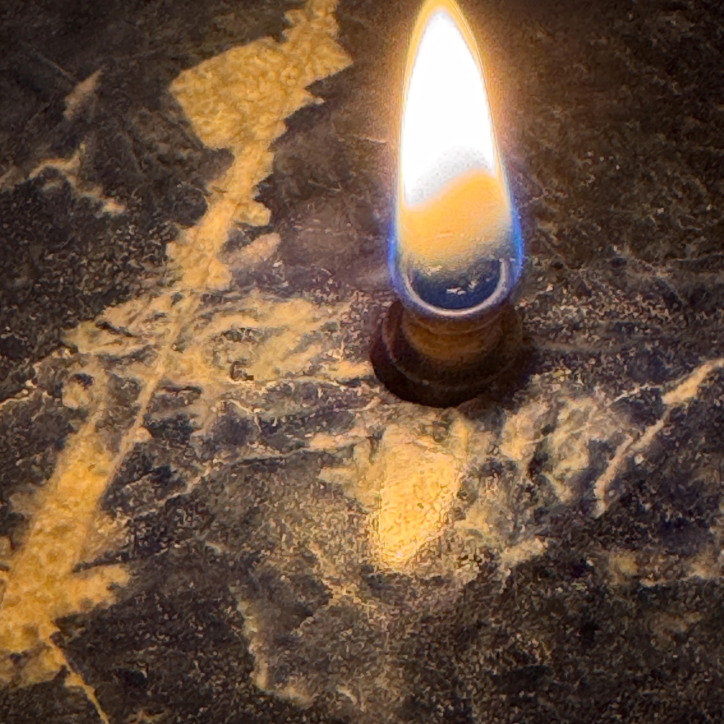 [shopname] - Sodalite Rock Candle, rock decor