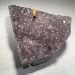 [shopname] - Rock oil lamp, Amethyst geode | Rustic Rock Home Decor, rock decor