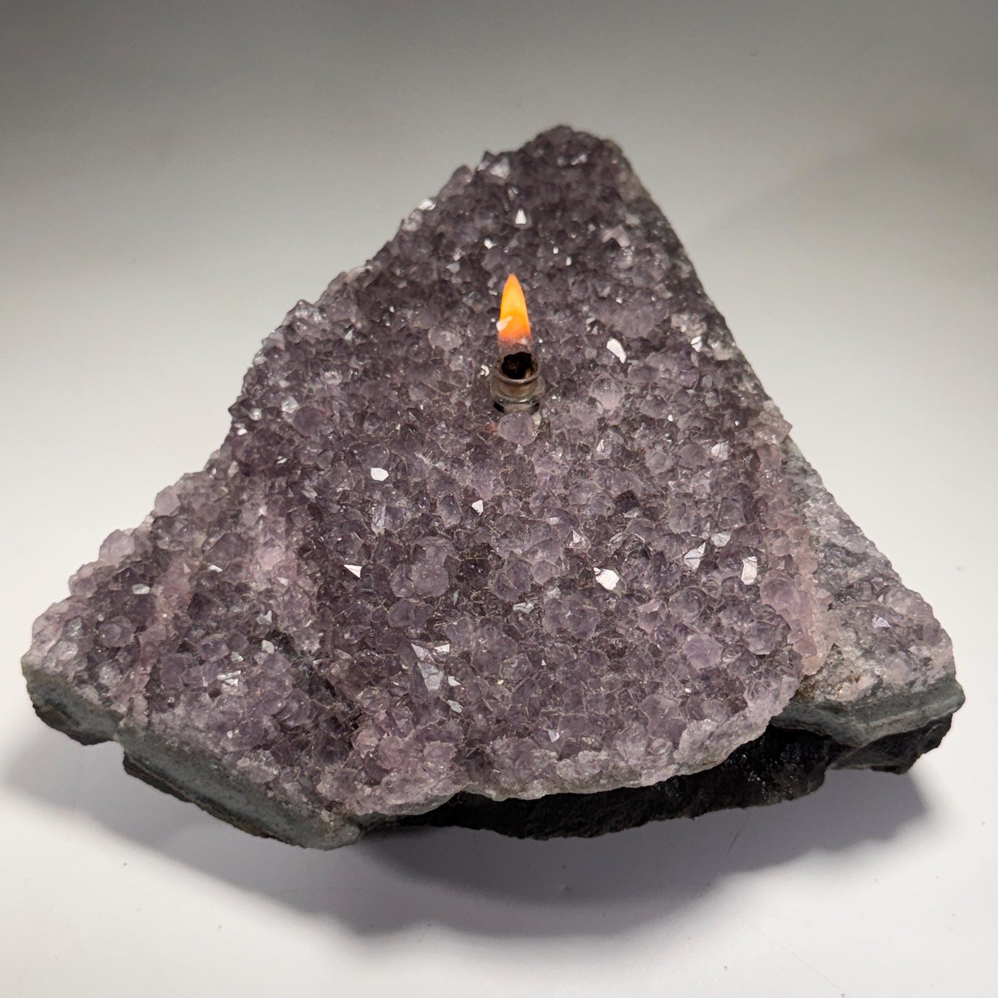 [shopname] - Rock oil lamp, Amethyst geode, rock decor