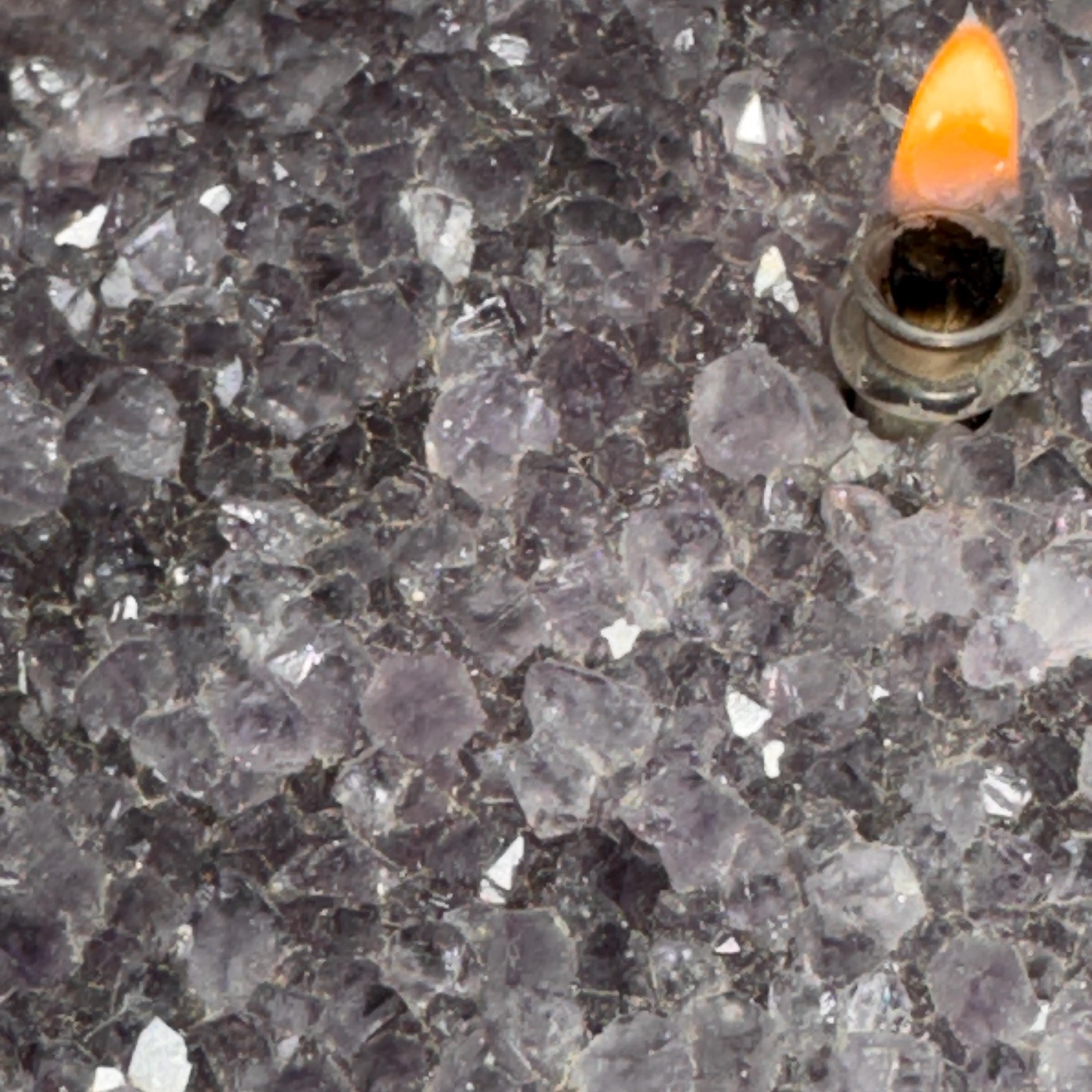 [shopname] - Rock oil lamp, Amethyst geode | Rustic Rock Home Decor, rock decor