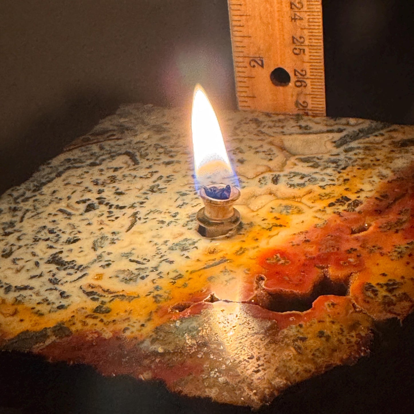 [shopname] - Marcasite Agate Rock Candle, rock decor