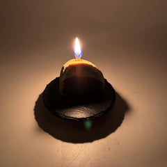 [shopname] - Agate Geode Oil Candle, rock decor