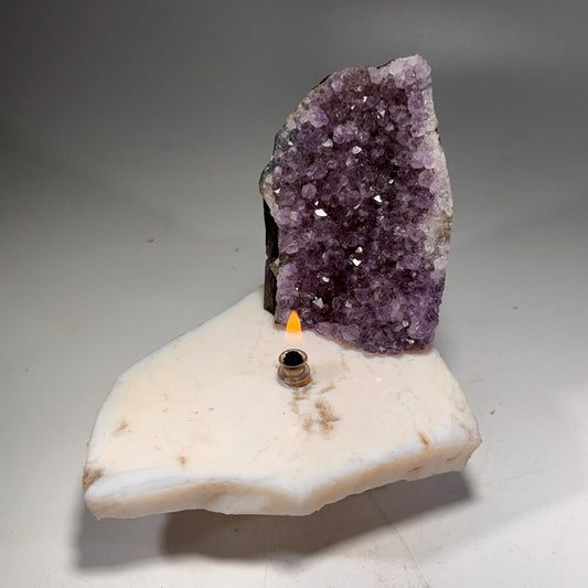Roccia Roba - Amethyst Rock Candle, Cut-Base, rock decor