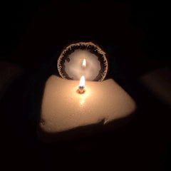 [shopname] - Agate Geode Oil Candle | Brazilian End-Cut Rock Lamp, Rustic Decor, Marble Base, rock decor