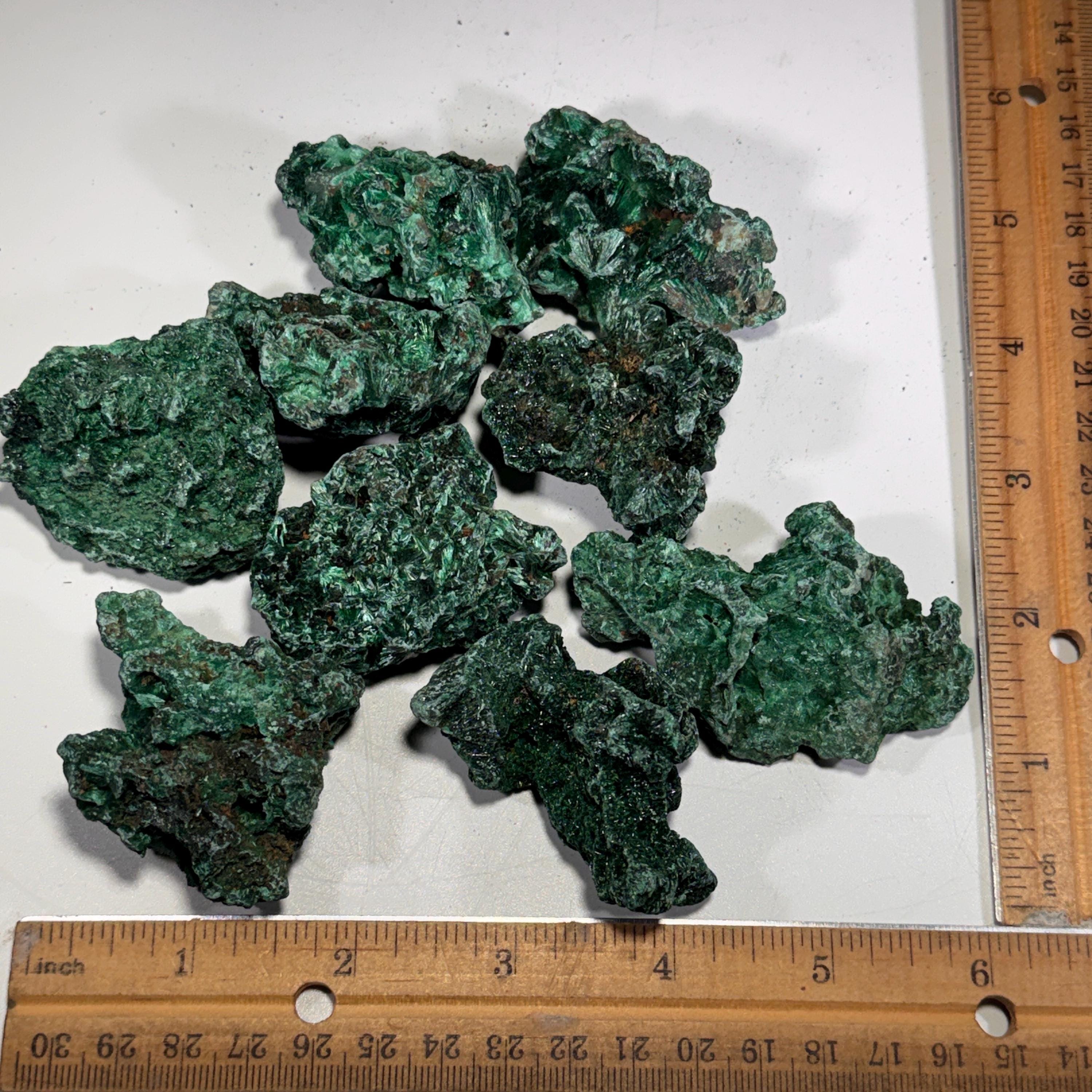 [shopname] - Natural Fibrous Malachite, rock decor