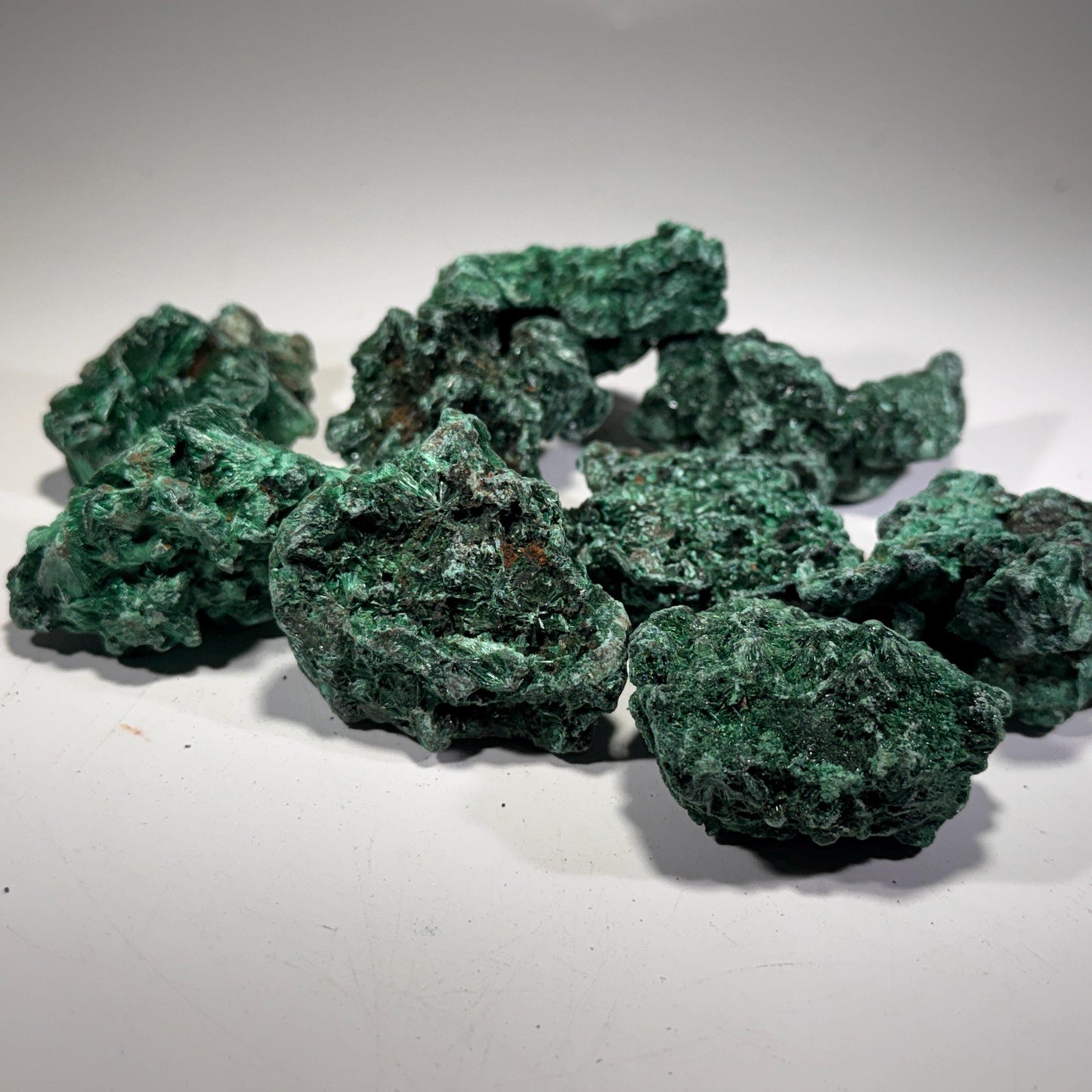 [shopname] - Natural Fibrous Malachite, rock decor