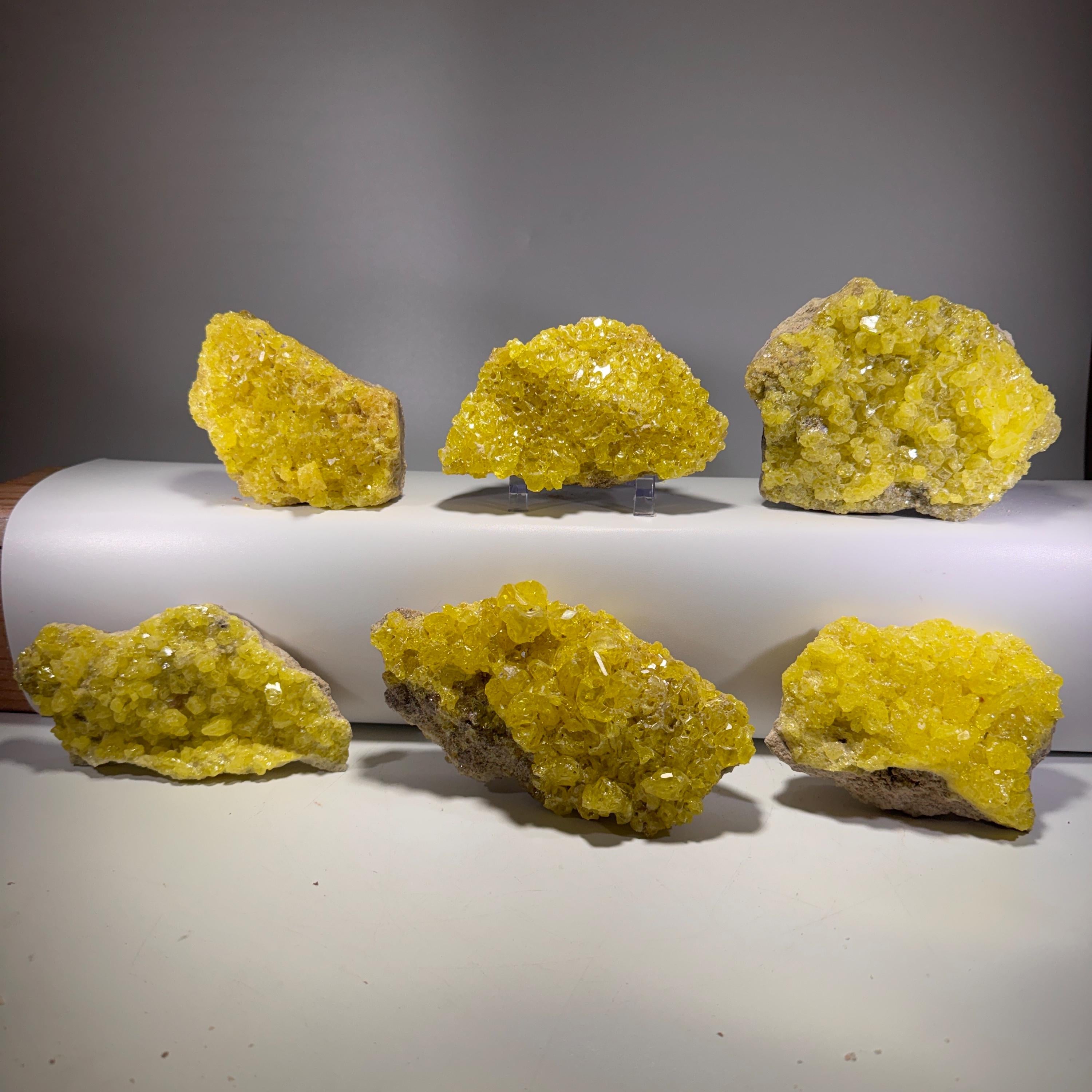 [shopname] - Sulfur Crystal Cluster, rock decor
