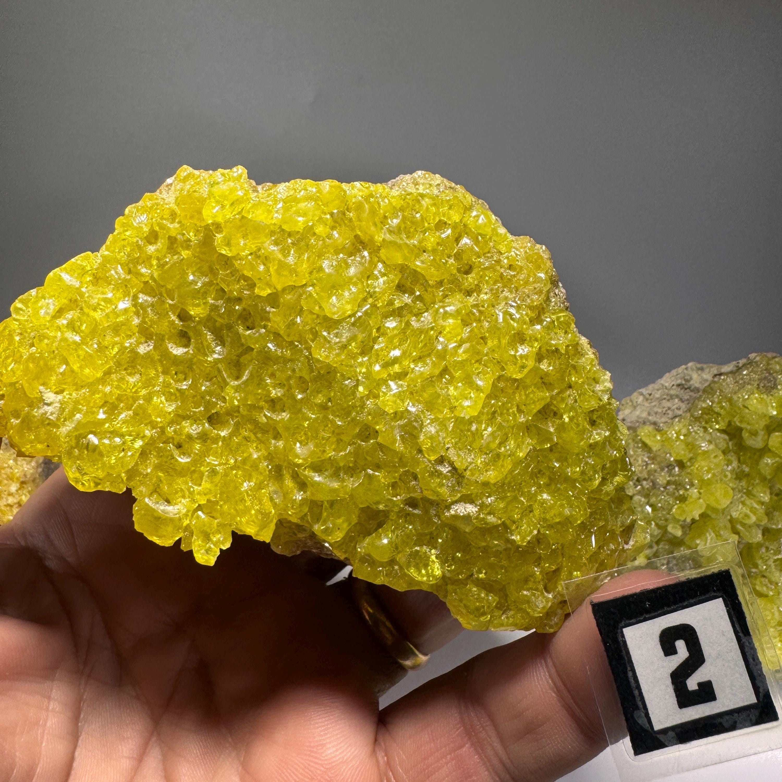 [shopname] - Sulfur Crystal Cluster, rock decor