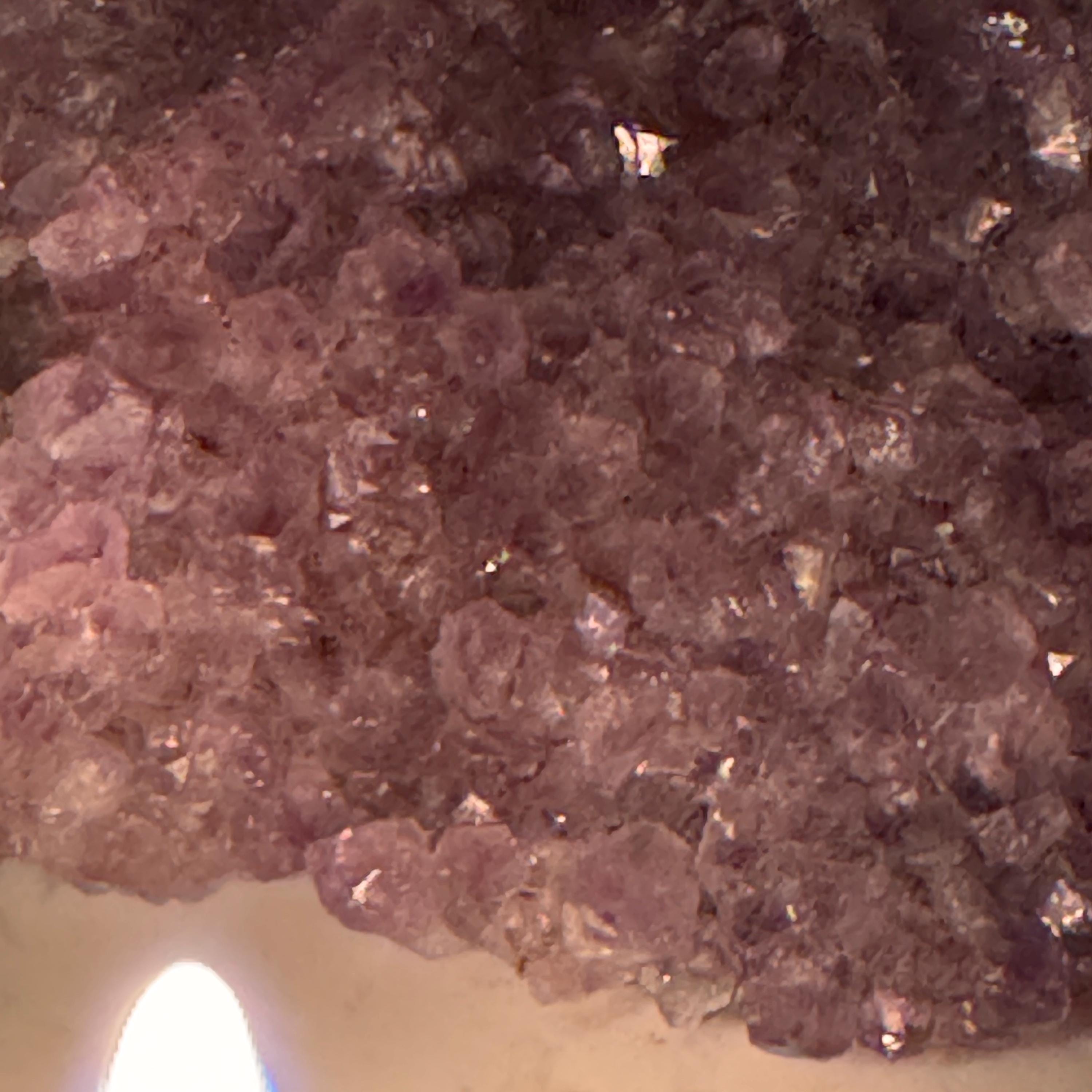 [shopname] - Amethyst Rock Candle, Cut-Base | Rustic Home Rock Decor, rock decor