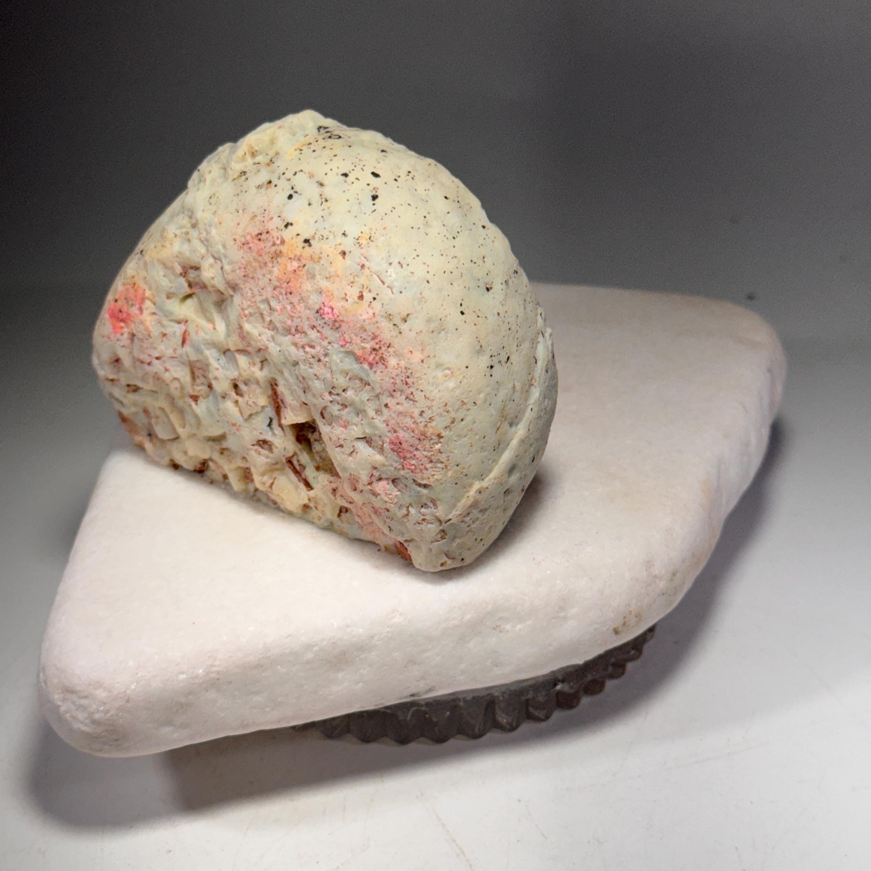 [shopname] - Agate Geode Oil Candle | Brazilian End-Cut Rock Lamp, Rustic Decor, Marble Base, rock decor