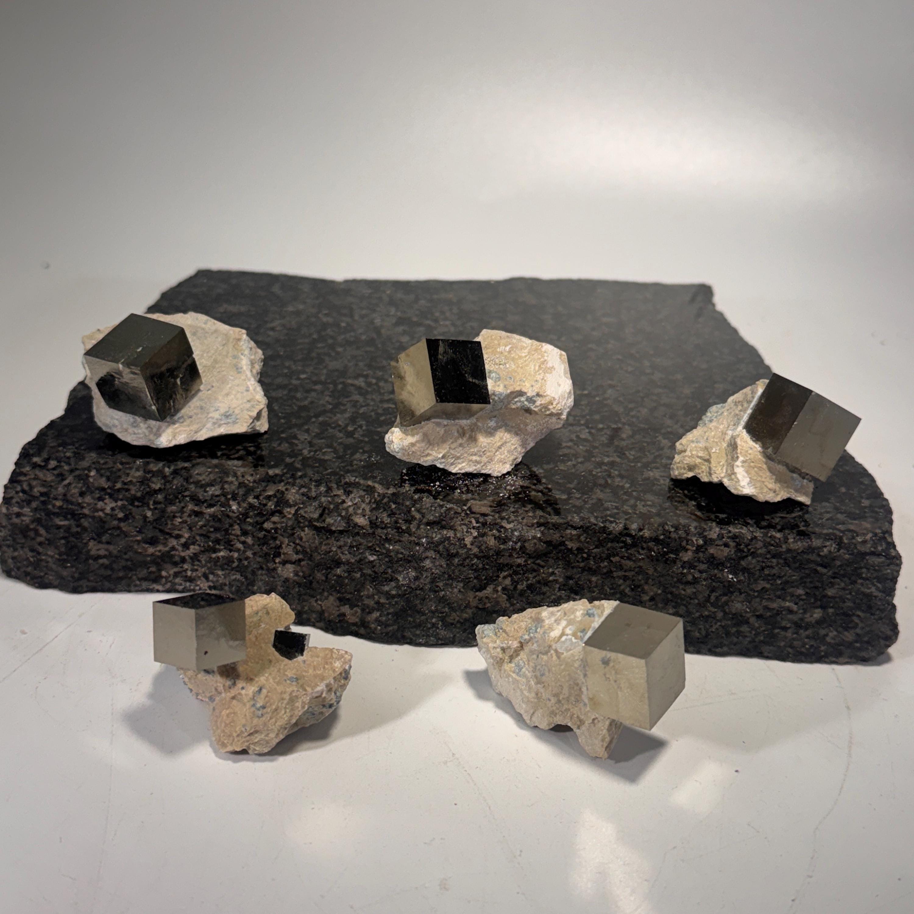 [shopname] - Pyrite cube cluster in matrix, rock decor