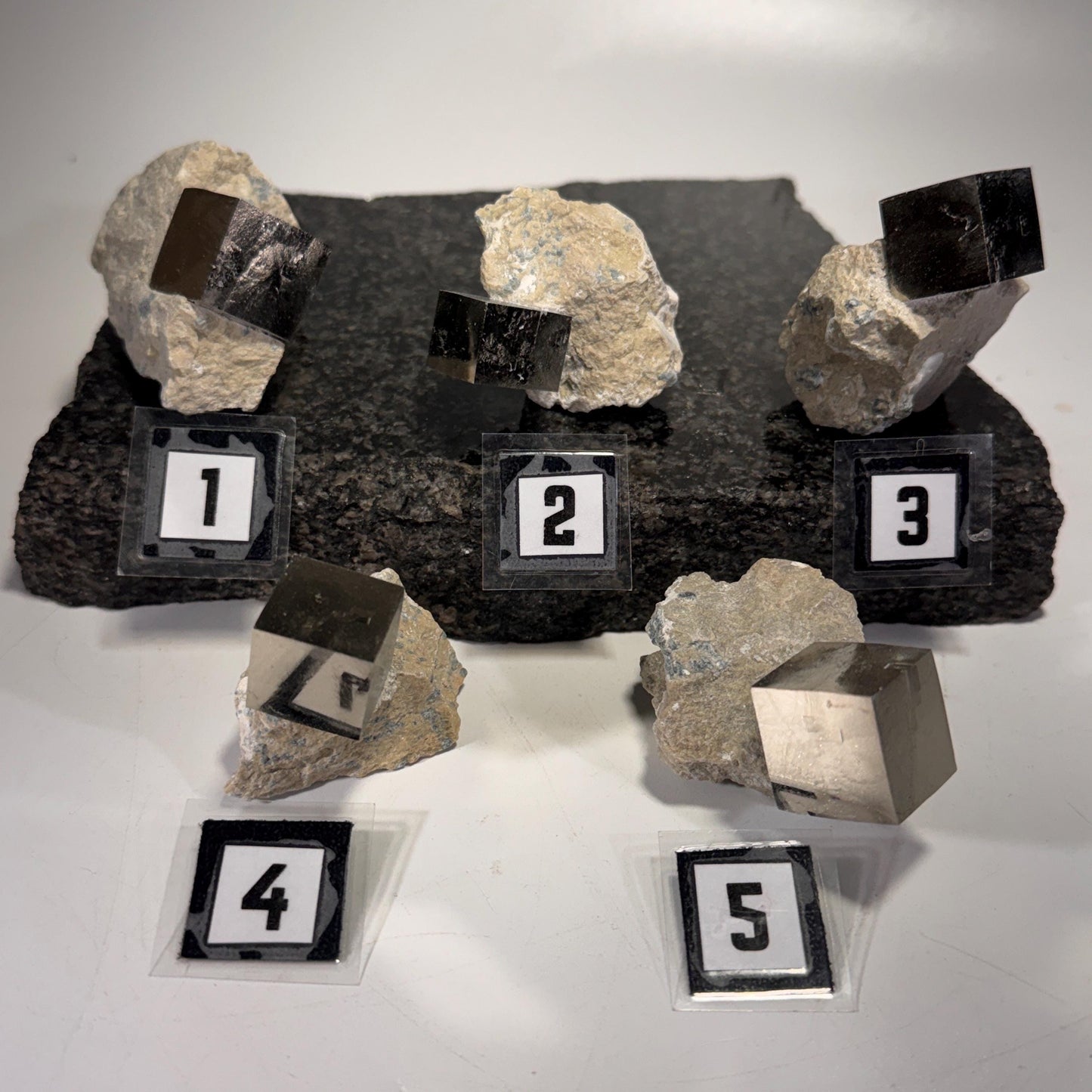 [shopname] - Navajun Spain Pyrite Cube in Matrix, rock decor