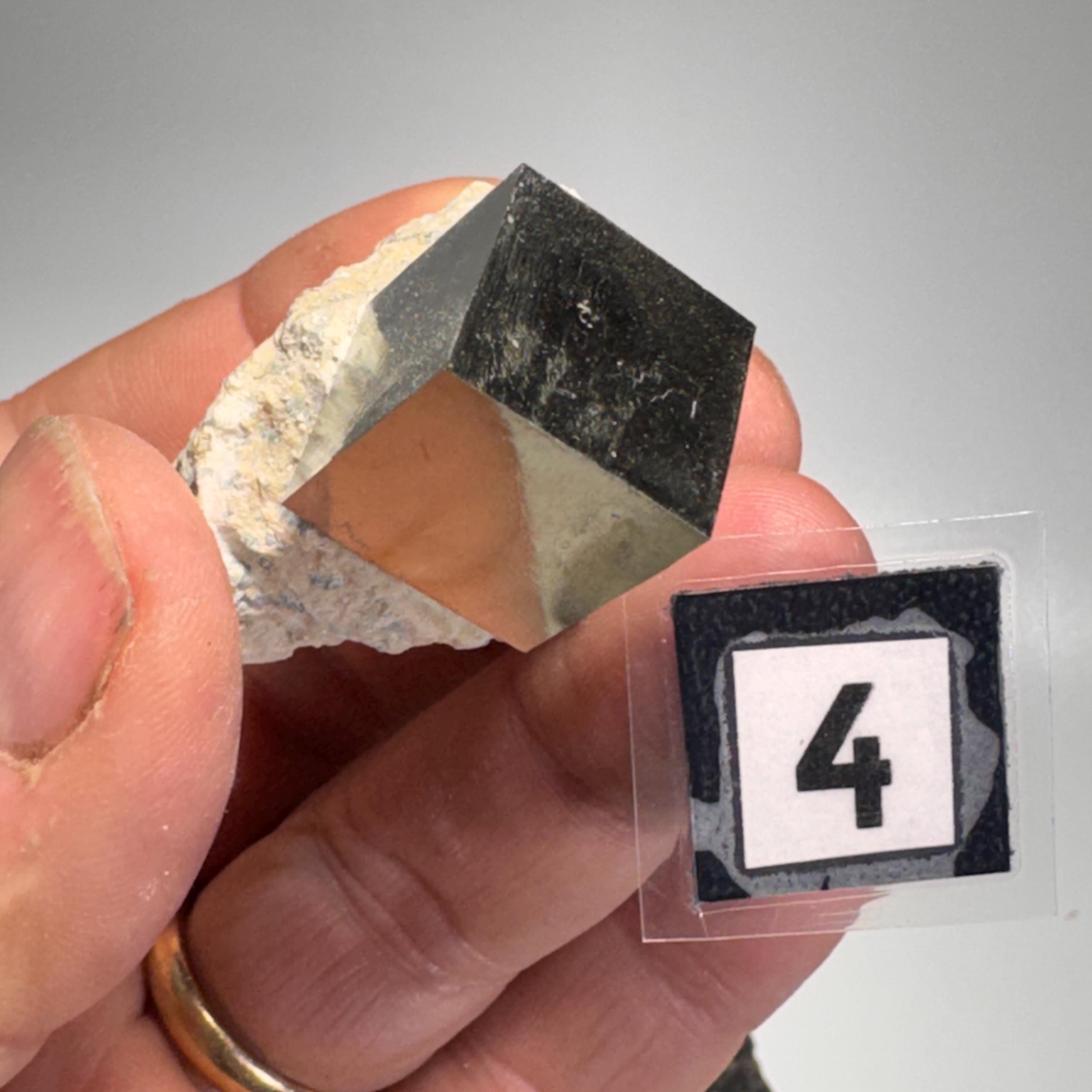 [shopname] - Navajun Spain Pyrite Cube in Matrix, rock decor