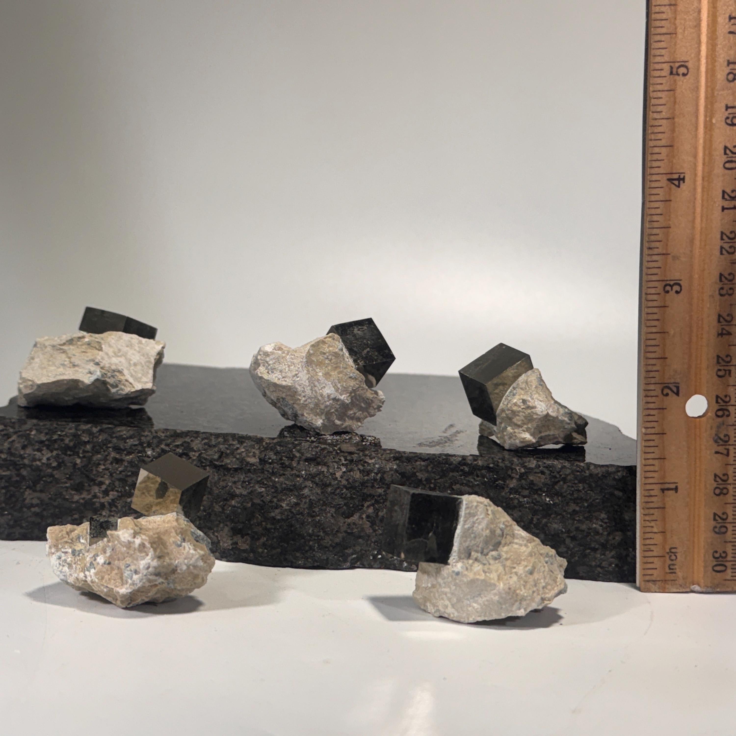 [shopname] - Pyrite cube cluster in matrix, rock decor