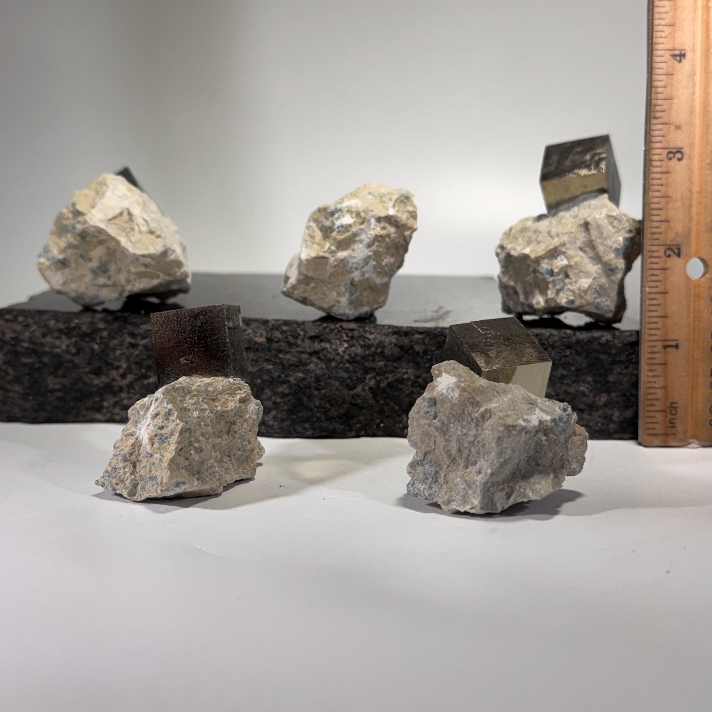 [shopname] - Navajun Spain Pyrite Cube in Matrix, rock decor