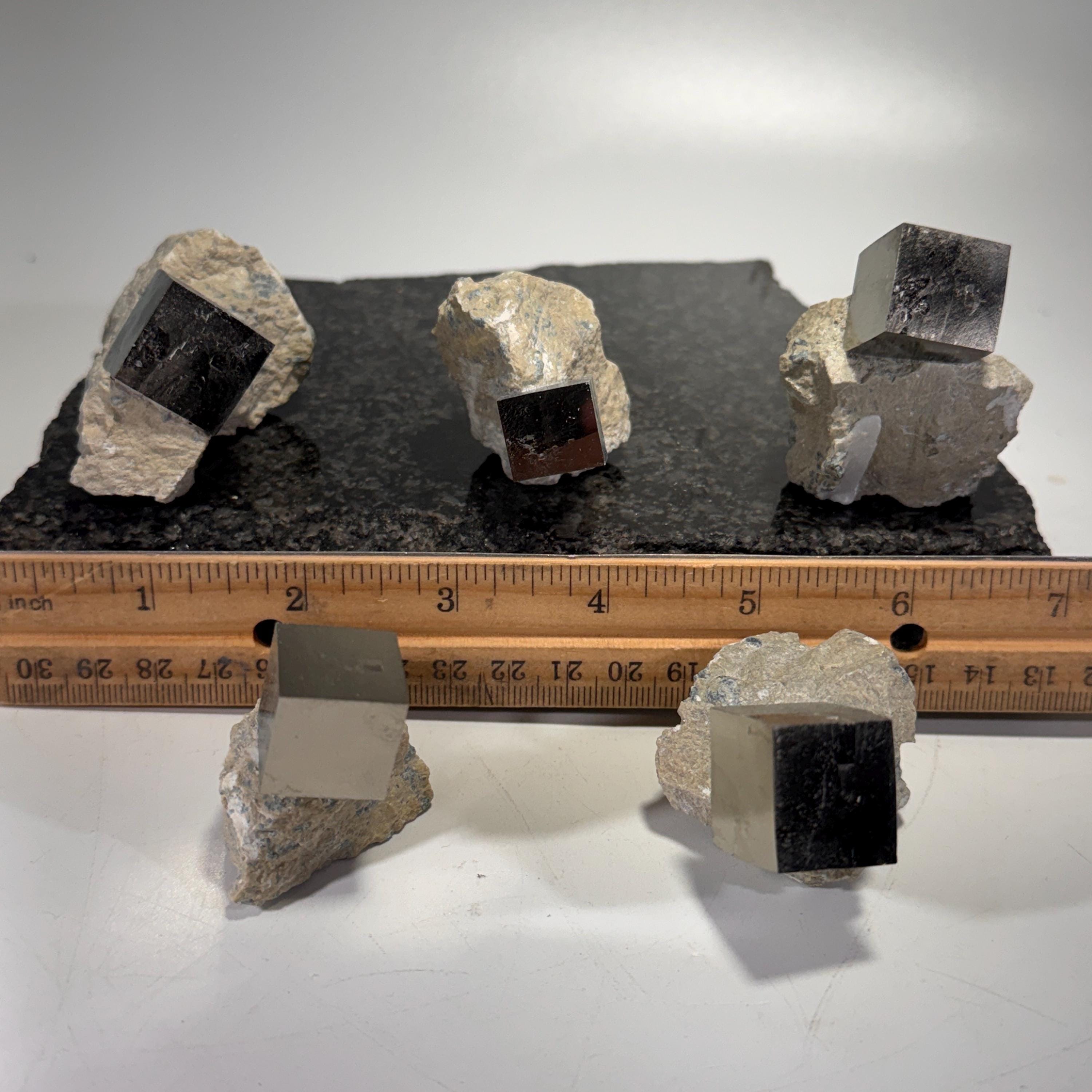 [shopname] - Navajun Spain Pyrite Cube in Matrix, rock decor