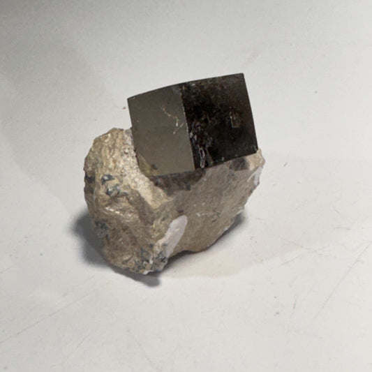 [shopname] - Navajun Spain Pyrite Cube in Matrix, rock decor