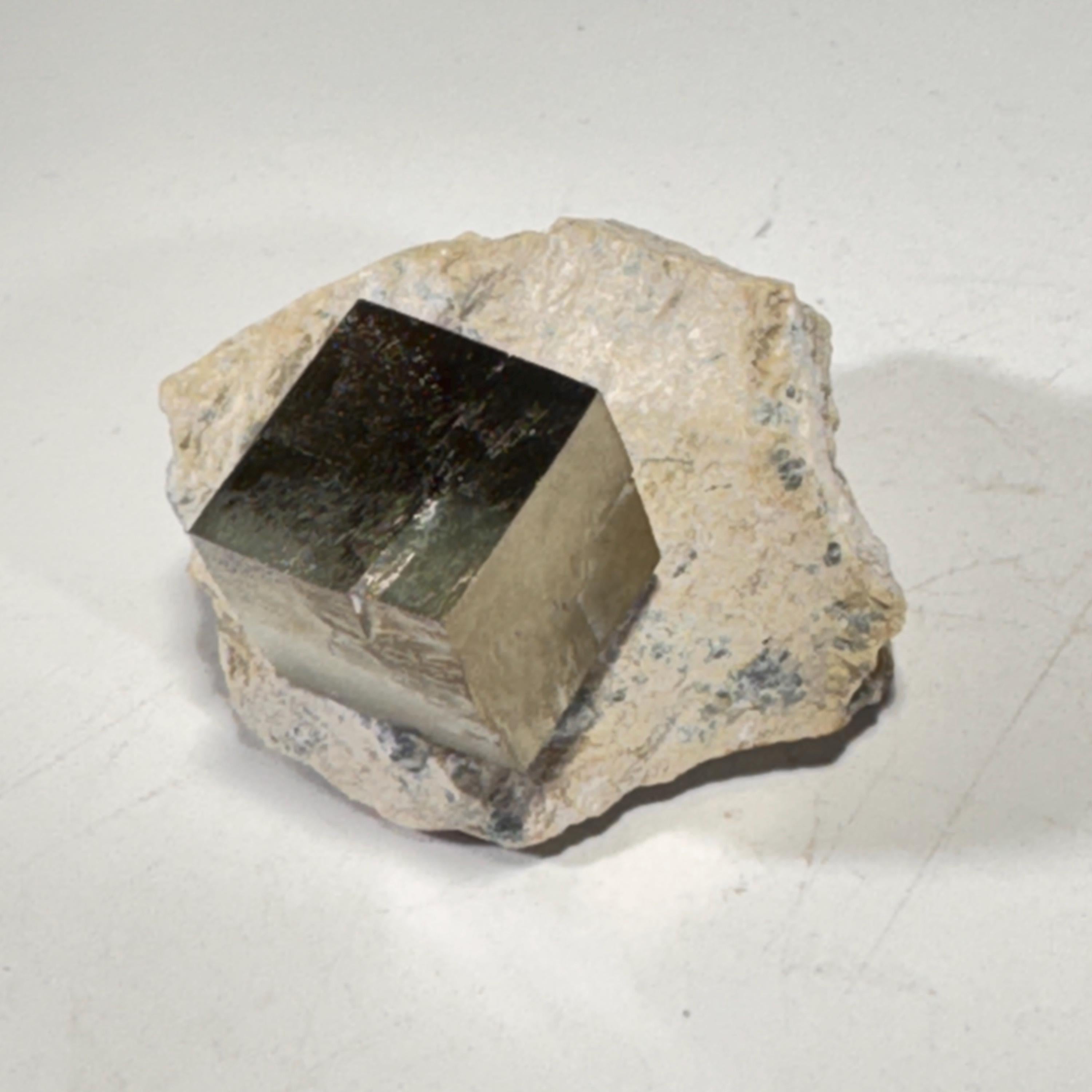 [shopname] - Pyrite cube cluster in matrix, rock decor