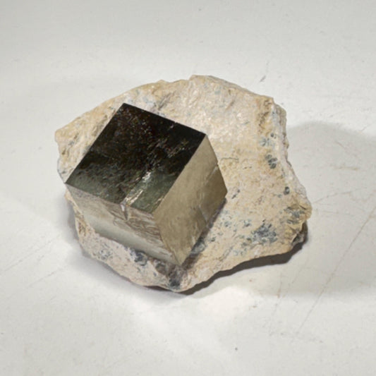 [shopname] - Pyrite cube cluster in matrix, rock decor