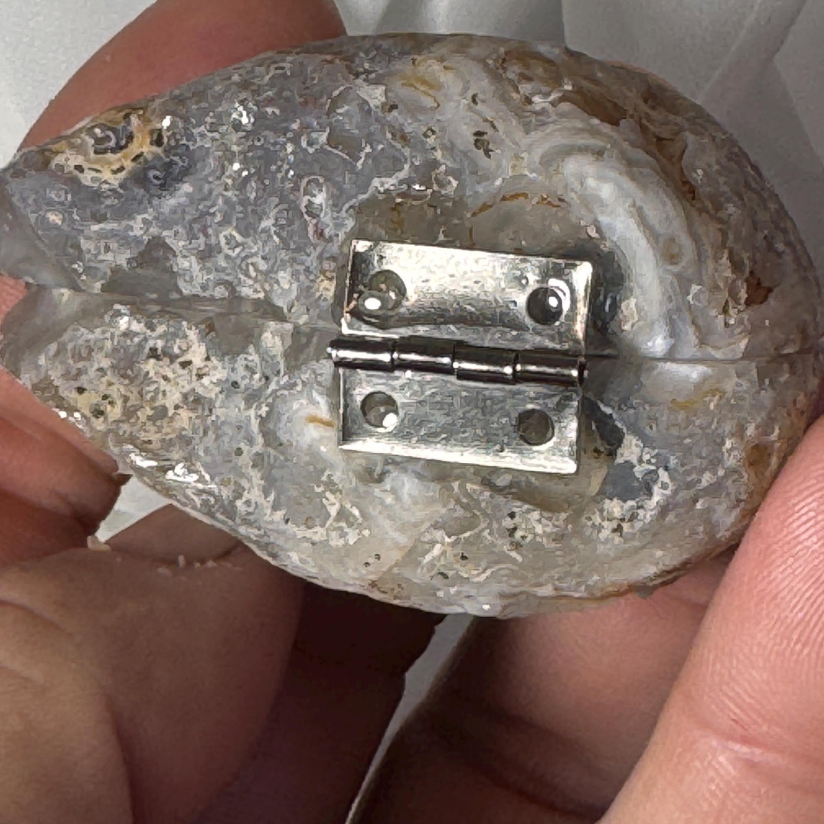 [shopname] - Brazilian Geode Ring Box with Sparkling Druzy Crystal Interior — Natural Agate Proposal Box, rock decor