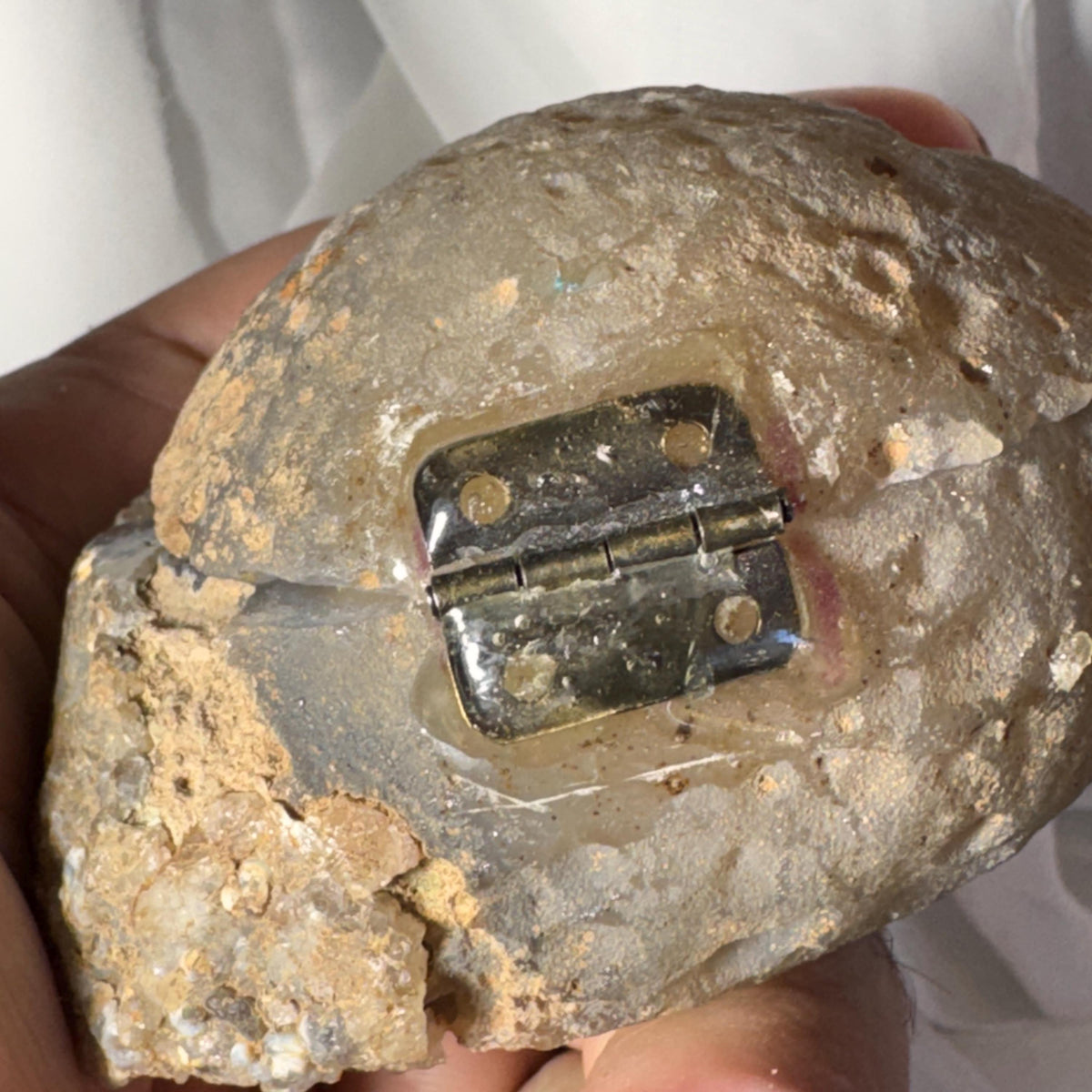 [shopname] - One-of-a-Kind Druzy Geode Ring Box — Natural Brazilian Agate Proposal Keepsake, rock decor