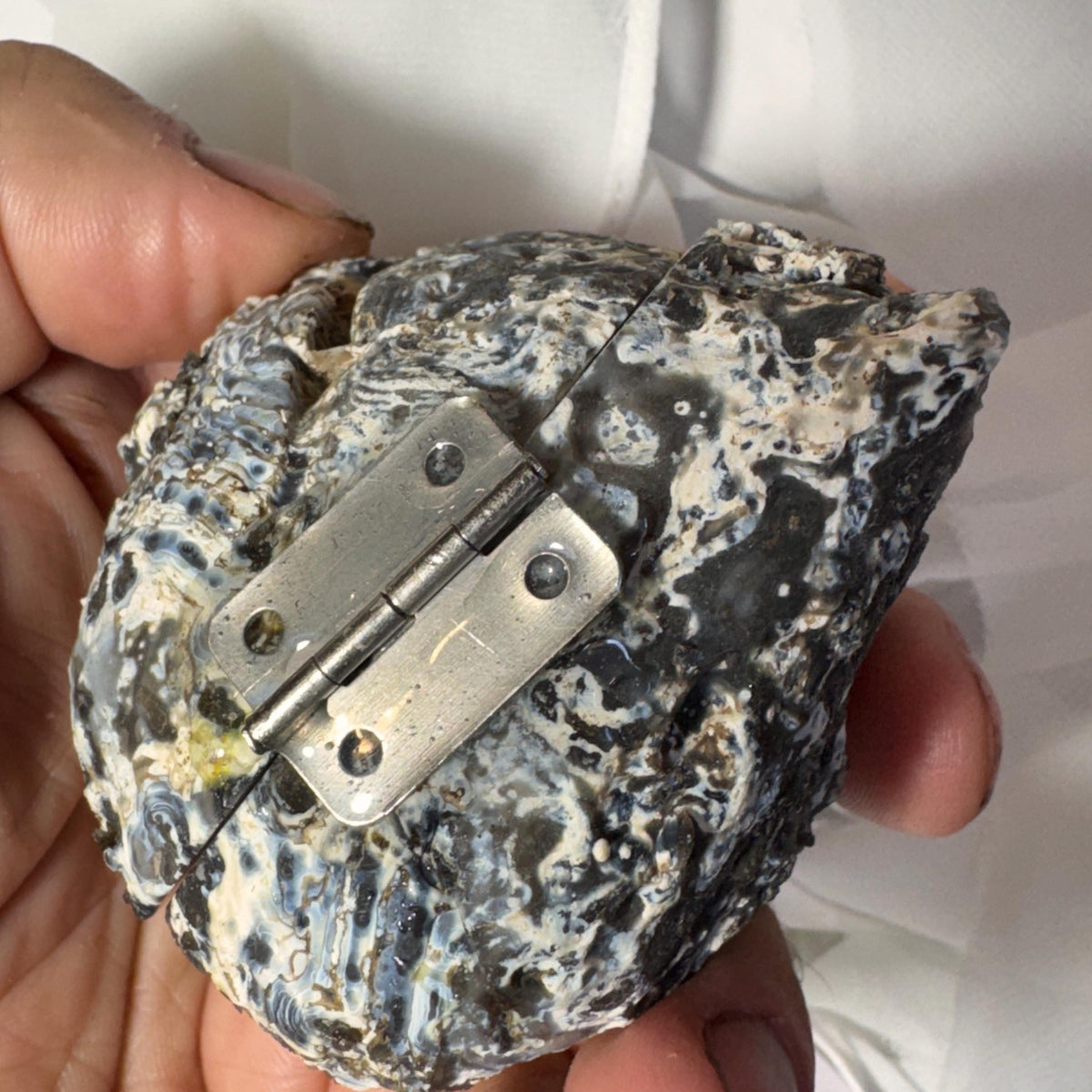 [shopname] - One-of-a-Kind Druzy Geode Ring Box — Natural Brazilian Agate Proposal Keepsake, rock decor