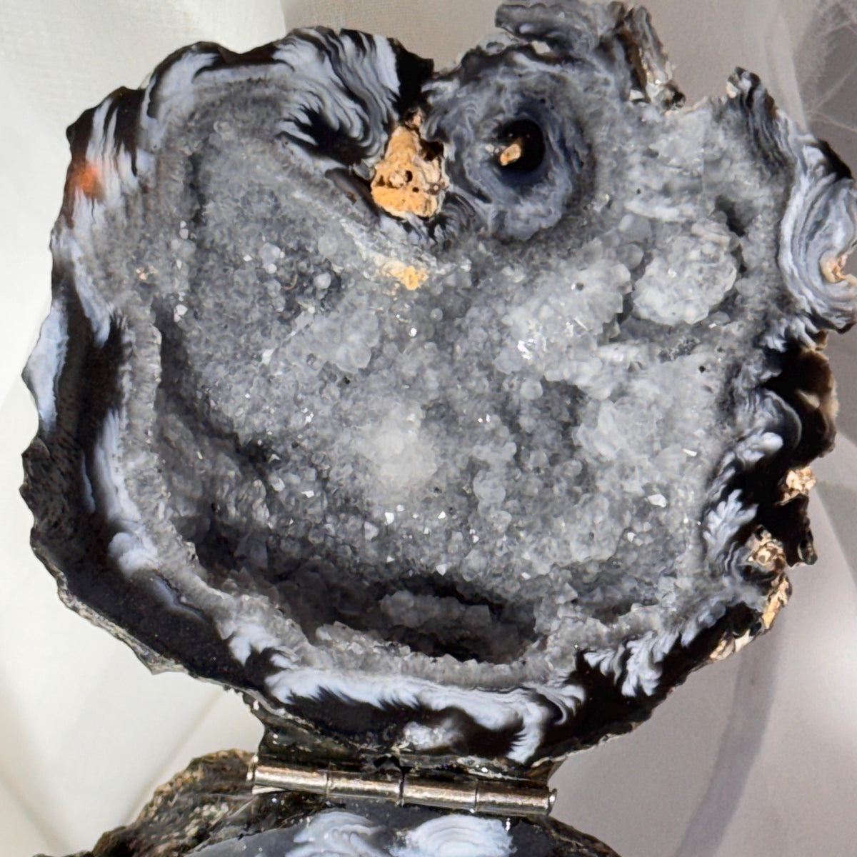 [shopname] - One-of-a-Kind Druzy Geode Ring Box — Natural Brazilian Agate Proposal Keepsake, rock decor