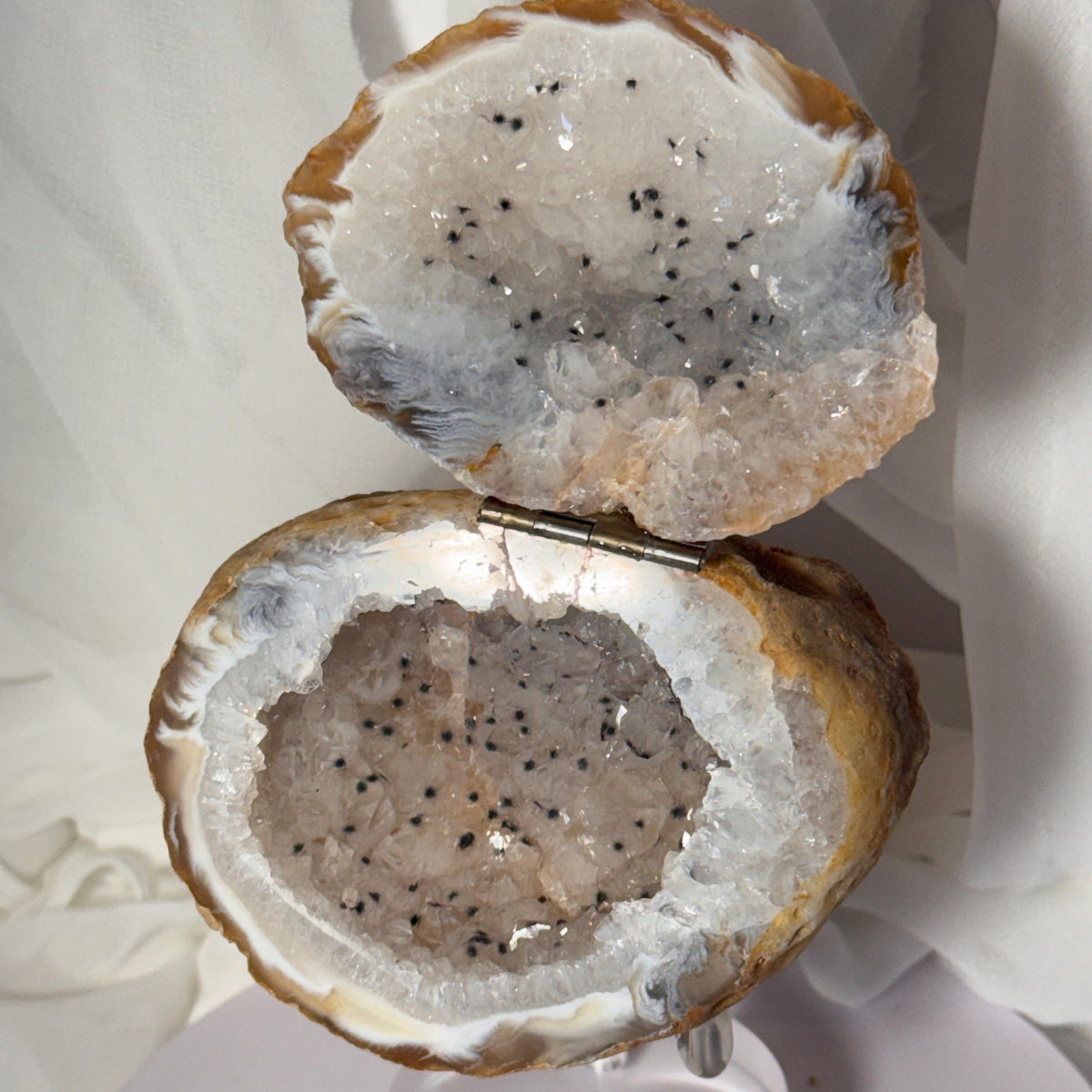 [shopname] - One-of-a-Kind Druzy Geode Ring Box — Natural Brazilian Agate Proposal Keepsake, rock decor