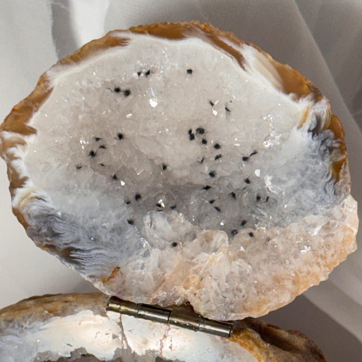 [shopname] - One-of-a-Kind Druzy Geode Ring Box — Natural Brazilian Agate Proposal Keepsake, rock decor