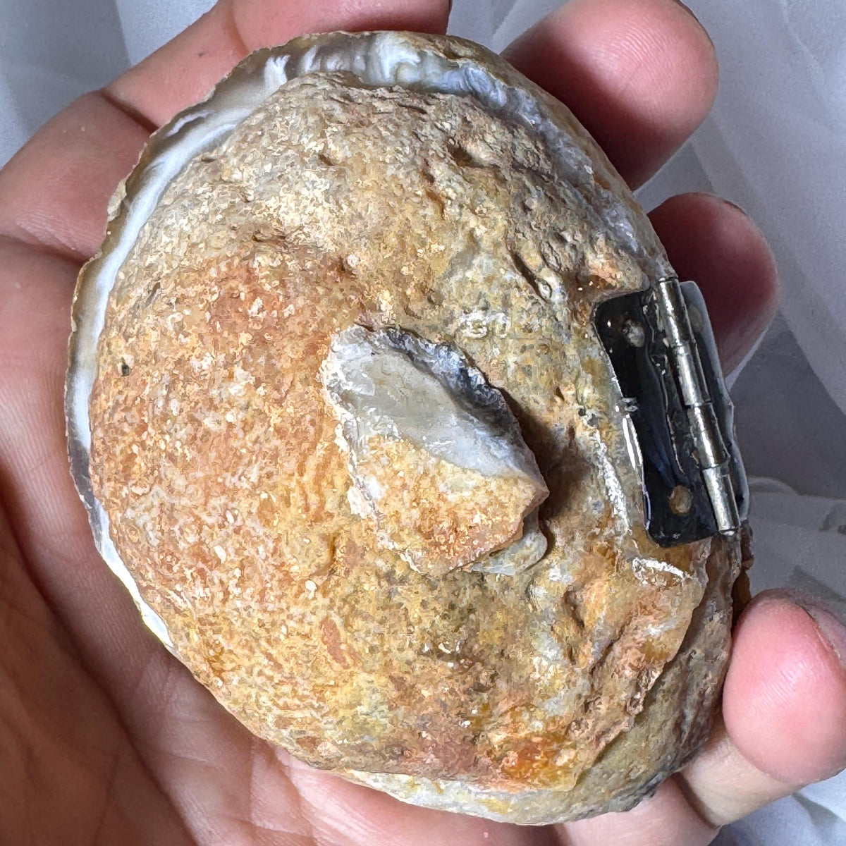 [shopname] - One-of-a-Kind Druzy Geode Ring Box — Natural Brazilian Agate Proposal Keepsake, rock decor