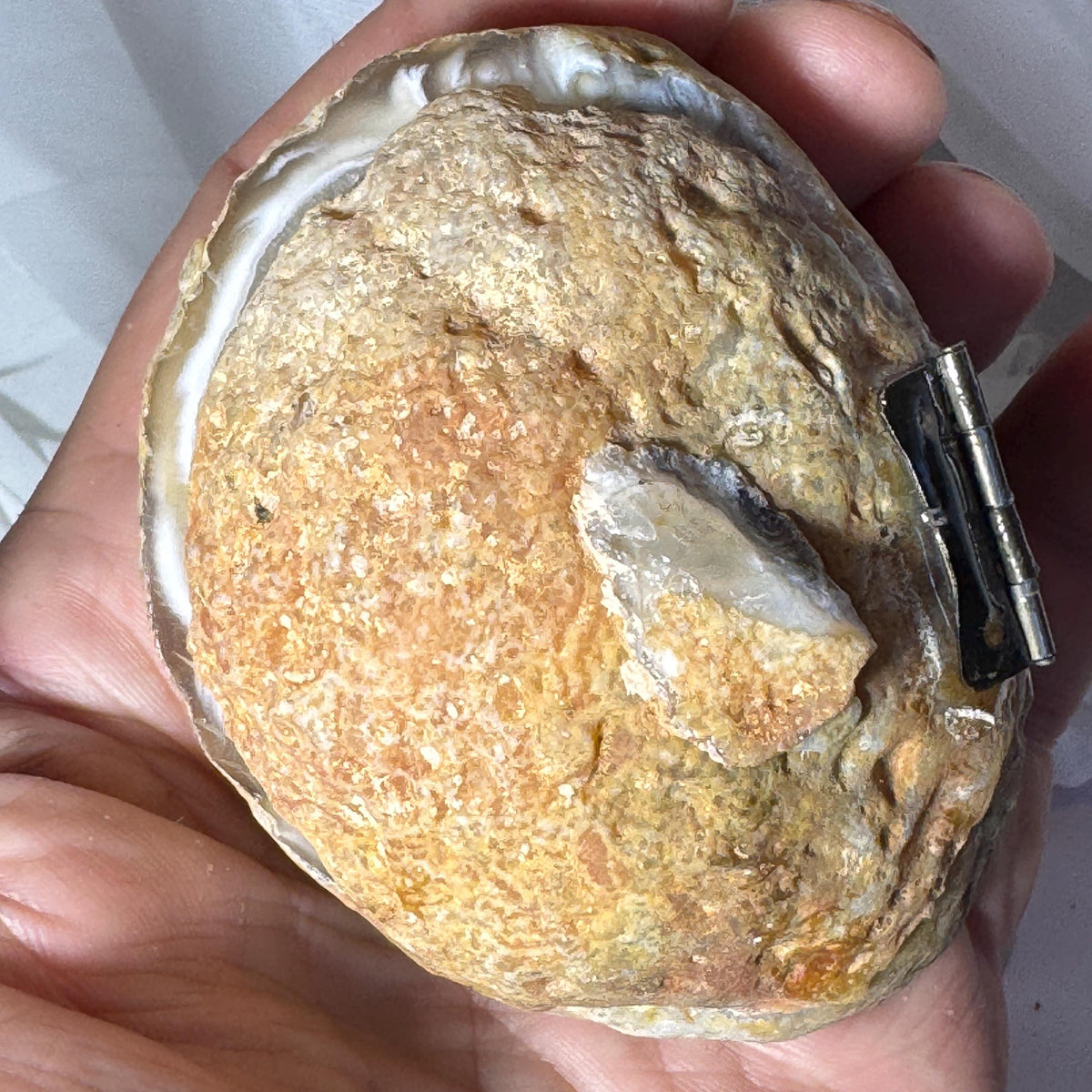 [shopname] - One-of-a-Kind Druzy Geode Ring Box — Natural Brazilian Agate Proposal Keepsake, rock decor