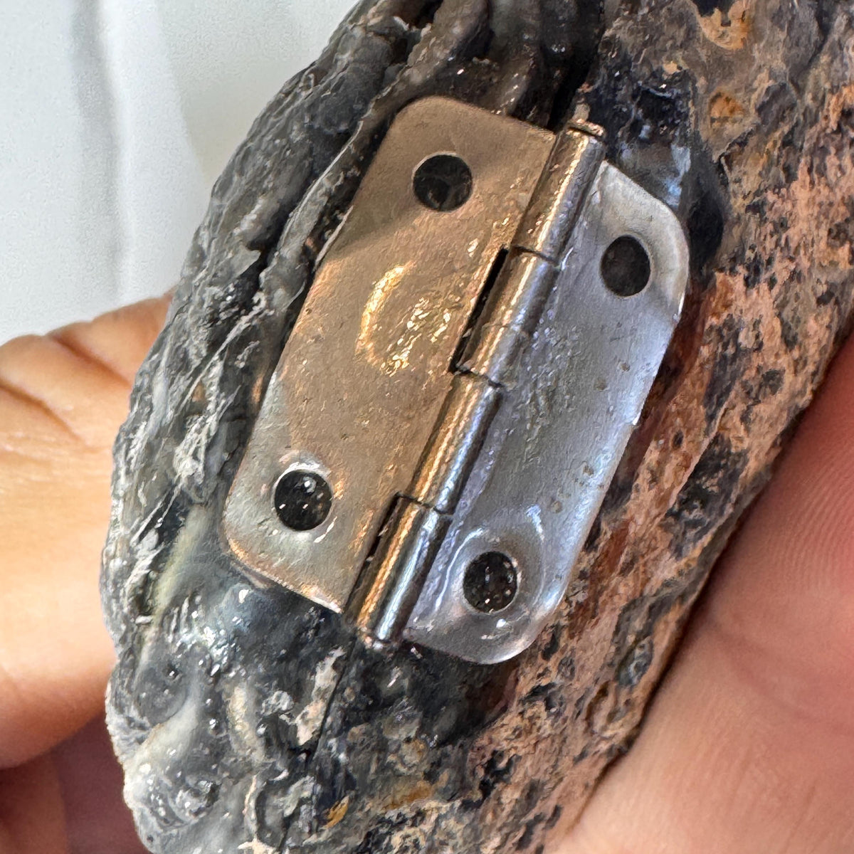 [shopname] - Brazilian Geode Ring Box with Sparkling Druzy Crystal Interior — Natural Agate Proposal Box, rock decor