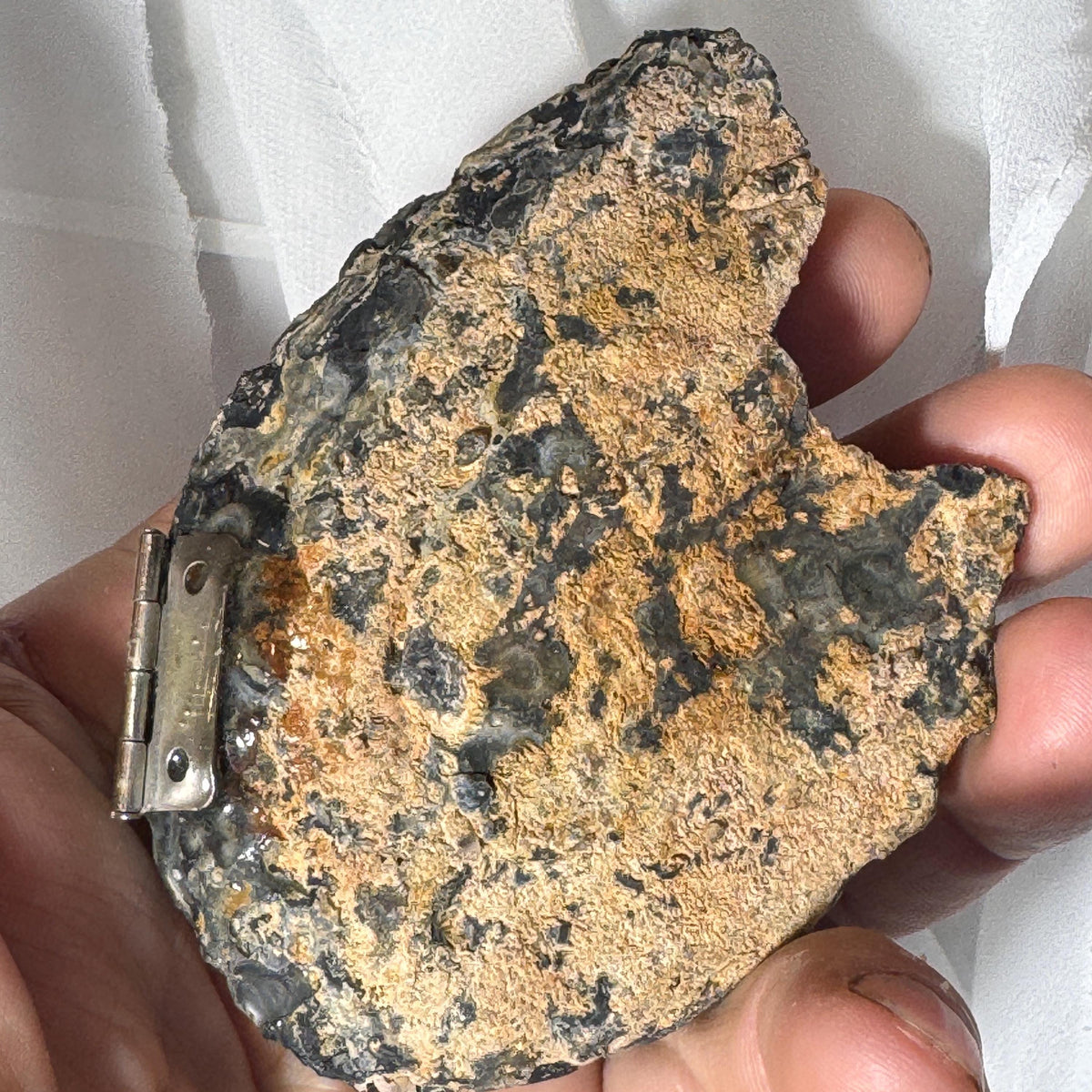 [shopname] - Brazilian Geode Ring Box with Sparkling Druzy Crystal Interior — Natural Agate Proposal Box, rock decor