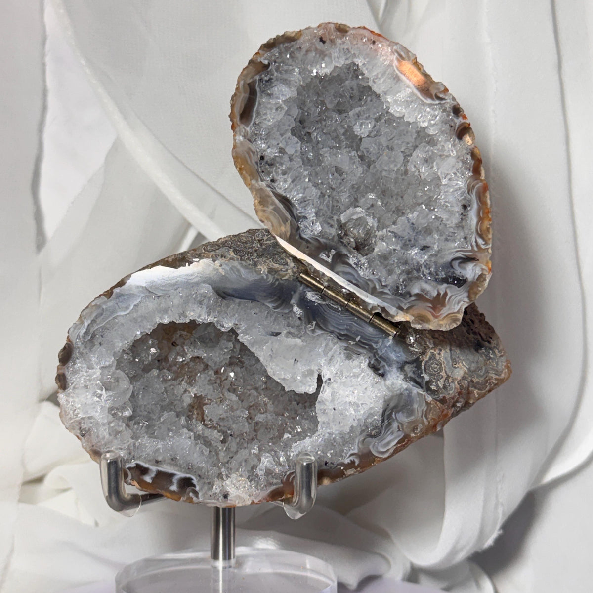 [shopname] - One-of-a-Kind Druzy Geode Ring Box — Natural Brazilian Agate Proposal Keepsake, rock decor