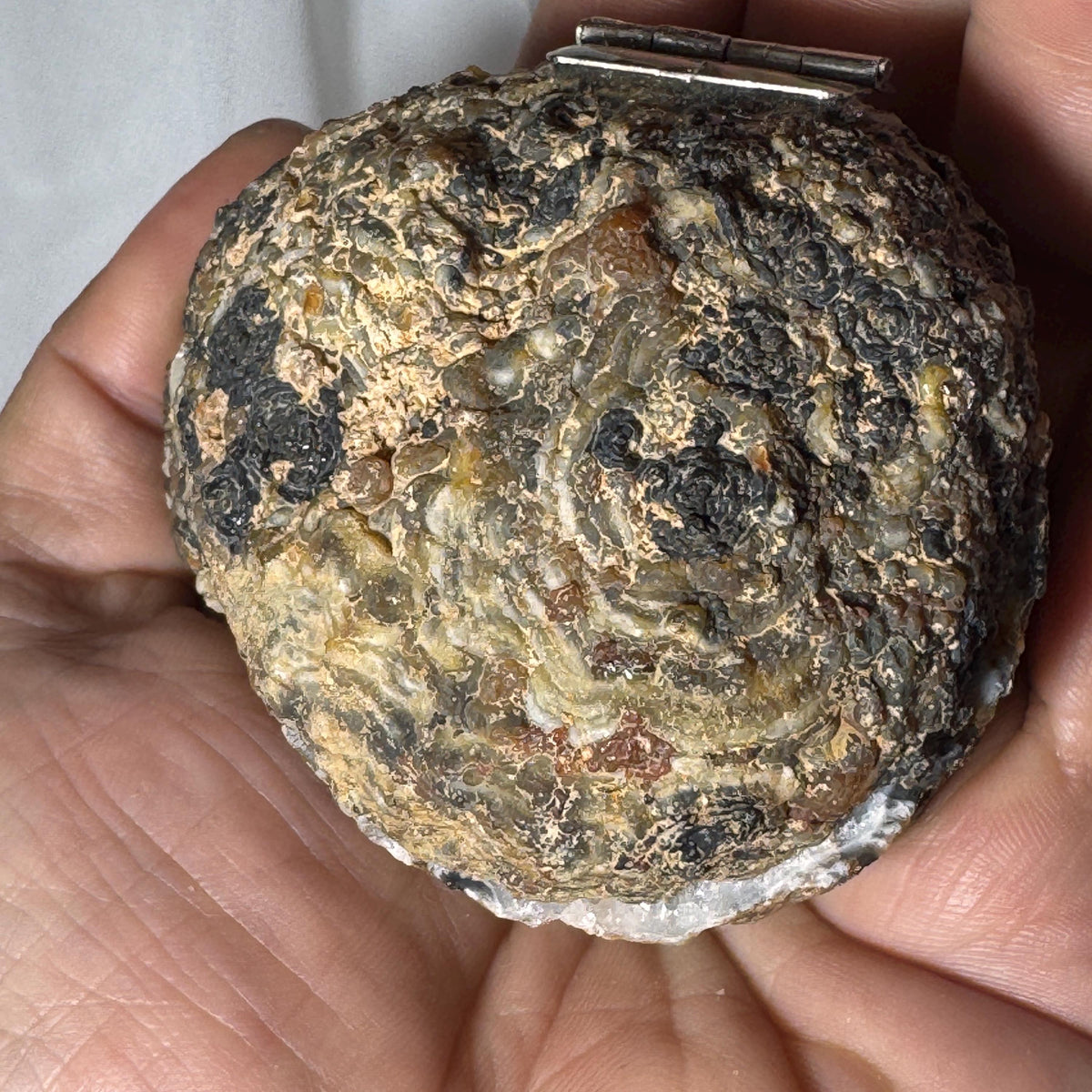 [shopname] - Brazilian Geode Ring Box with Sparkling Druzy Crystal Interior — Natural Agate Proposal Box, rock decor