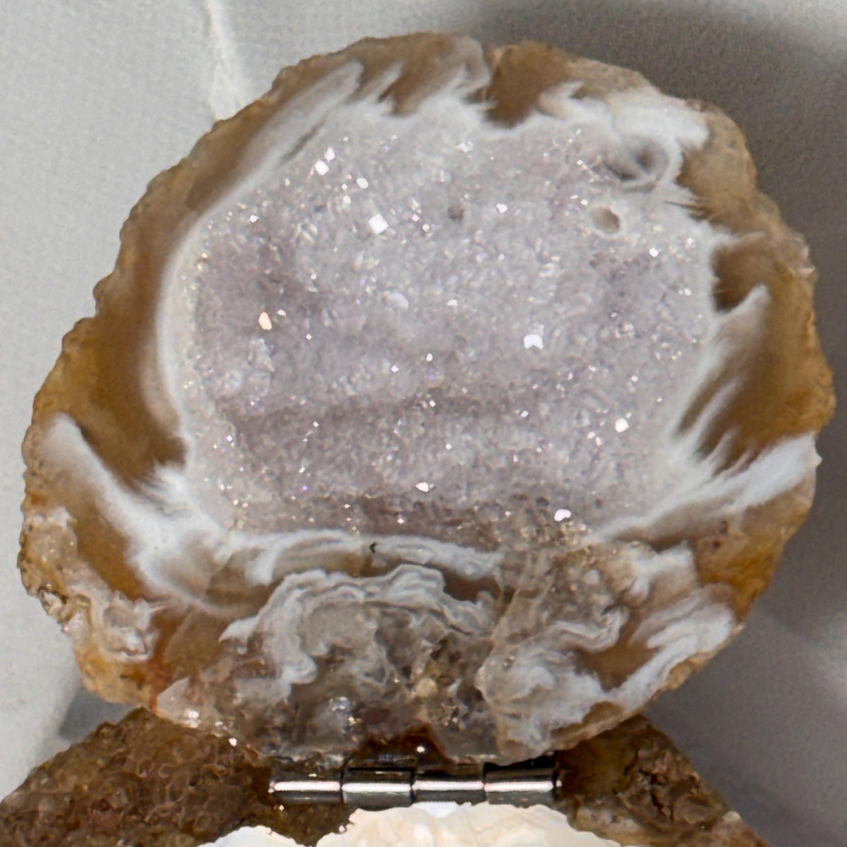 [shopname] - One-of-a-Kind Druzy Geode Ring Box — Natural Brazilian Agate Proposal Keepsake, rock decor