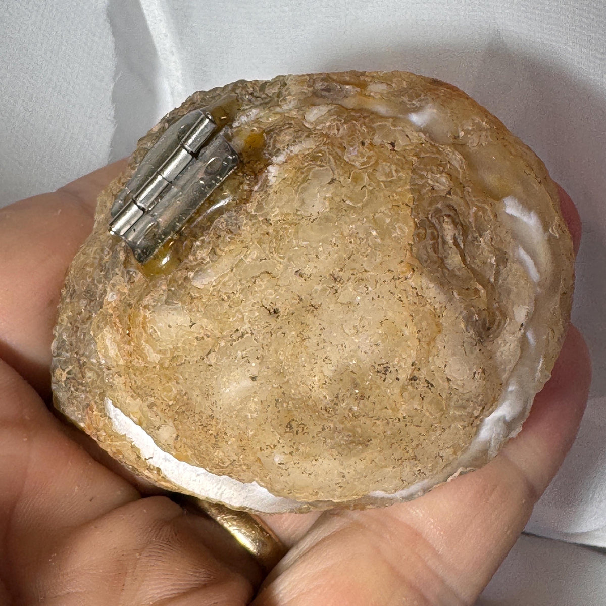 [shopname] - One-of-a-Kind Druzy Geode Ring Box — Natural Brazilian Agate Proposal Keepsake, rock decor