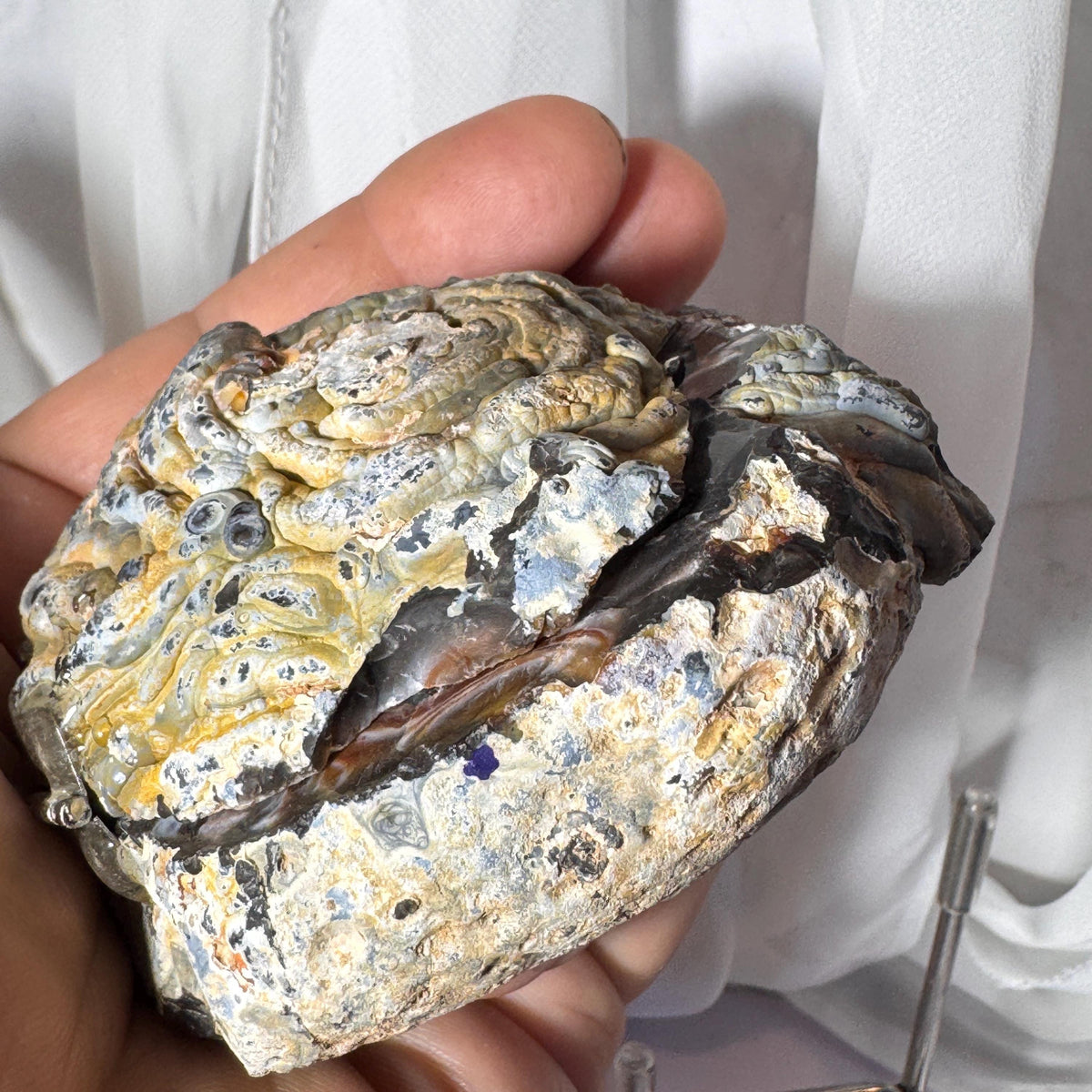 [shopname] - Brazilian Geode Ring Box with Sparkling Druzy Crystal Interior — Natural Agate Proposal Box, rock decor